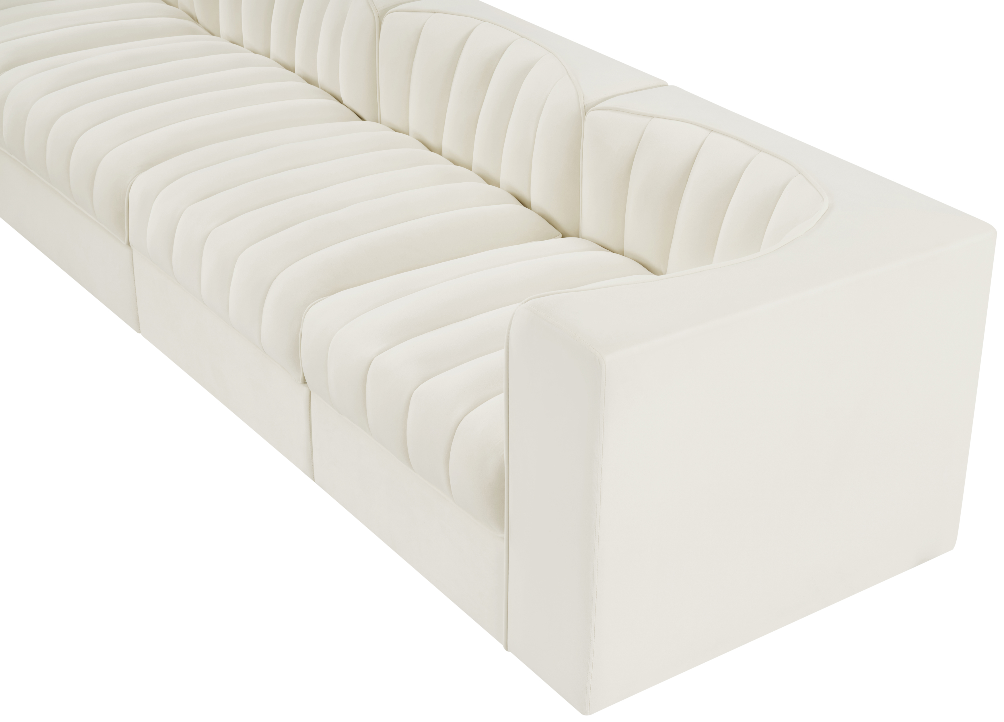 Rummi 126-inch Velvet Performance Fabric Upholstered 4-Piece Modular Sofa