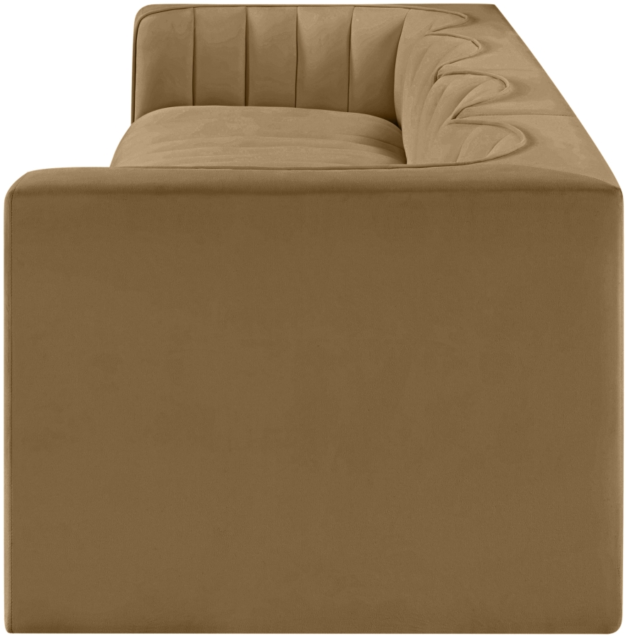 Rummi 126-inch Velvet Performance Fabric Upholstered 4-Piece Modular Sofa
