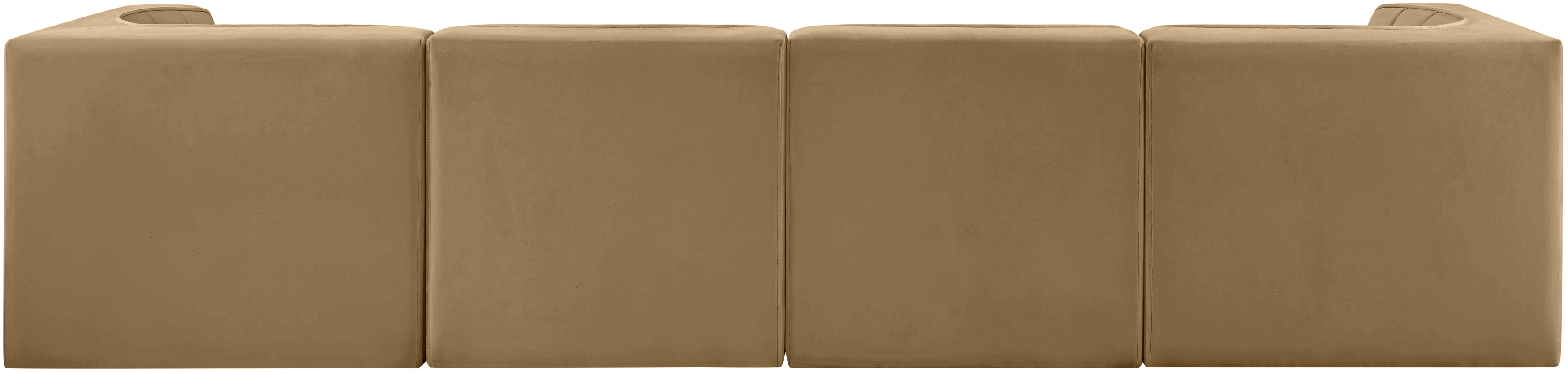 Rummi 126-inch Velvet Performance Fabric Upholstered 4-Piece Modular Sofa
