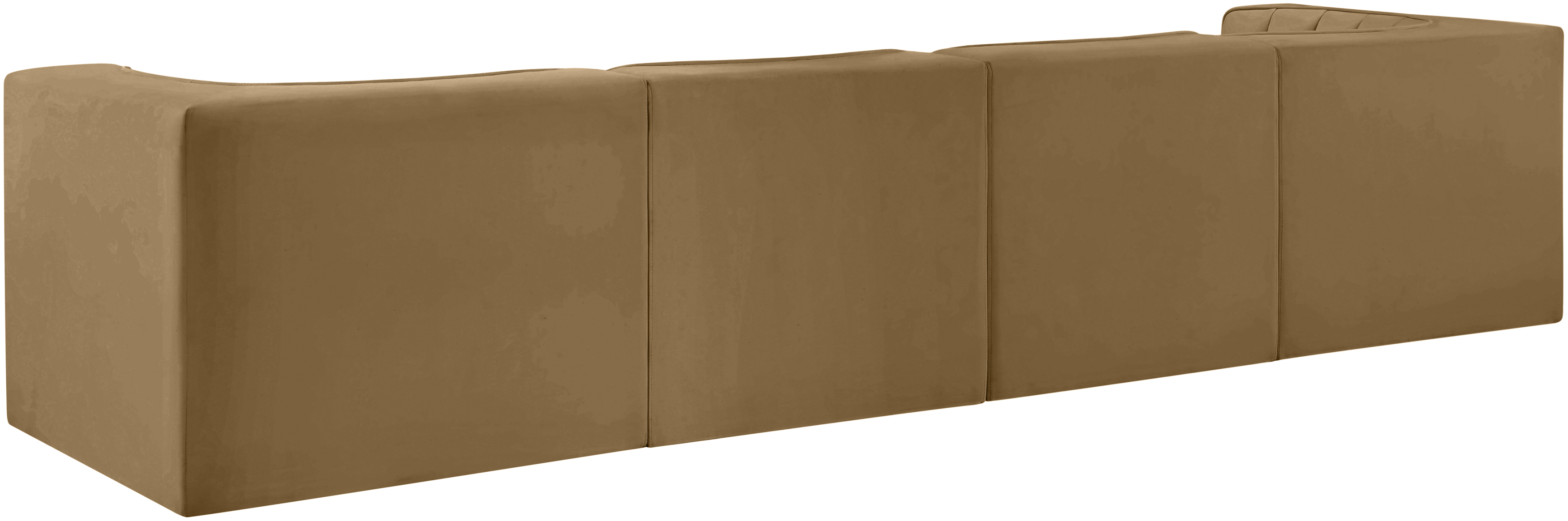 Rummi 126-inch Velvet Performance Fabric Upholstered 4-Piece Modular Sofa