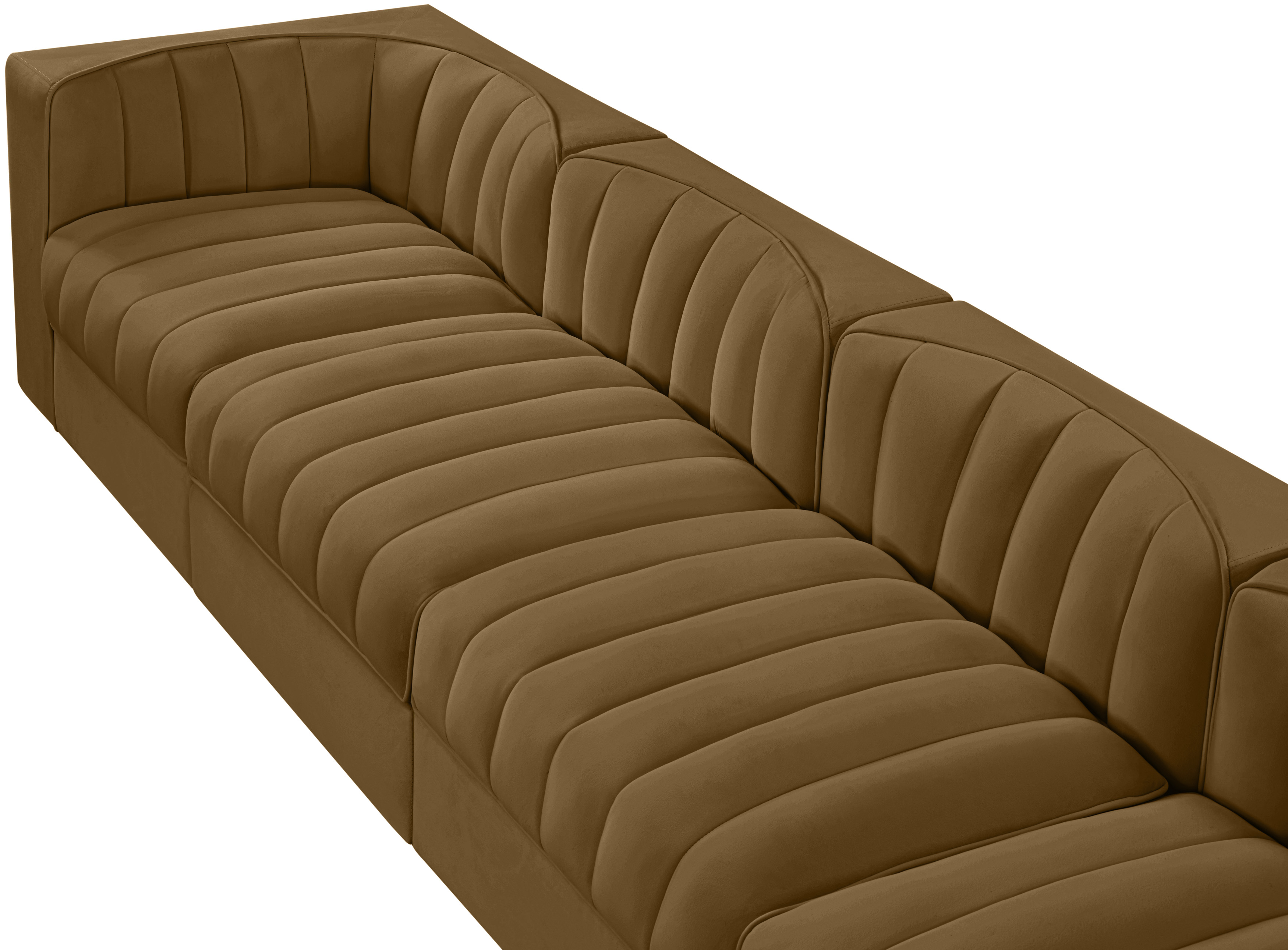 Rummi 126-inch Velvet Performance Fabric Upholstered 4-Piece Modular Sofa
