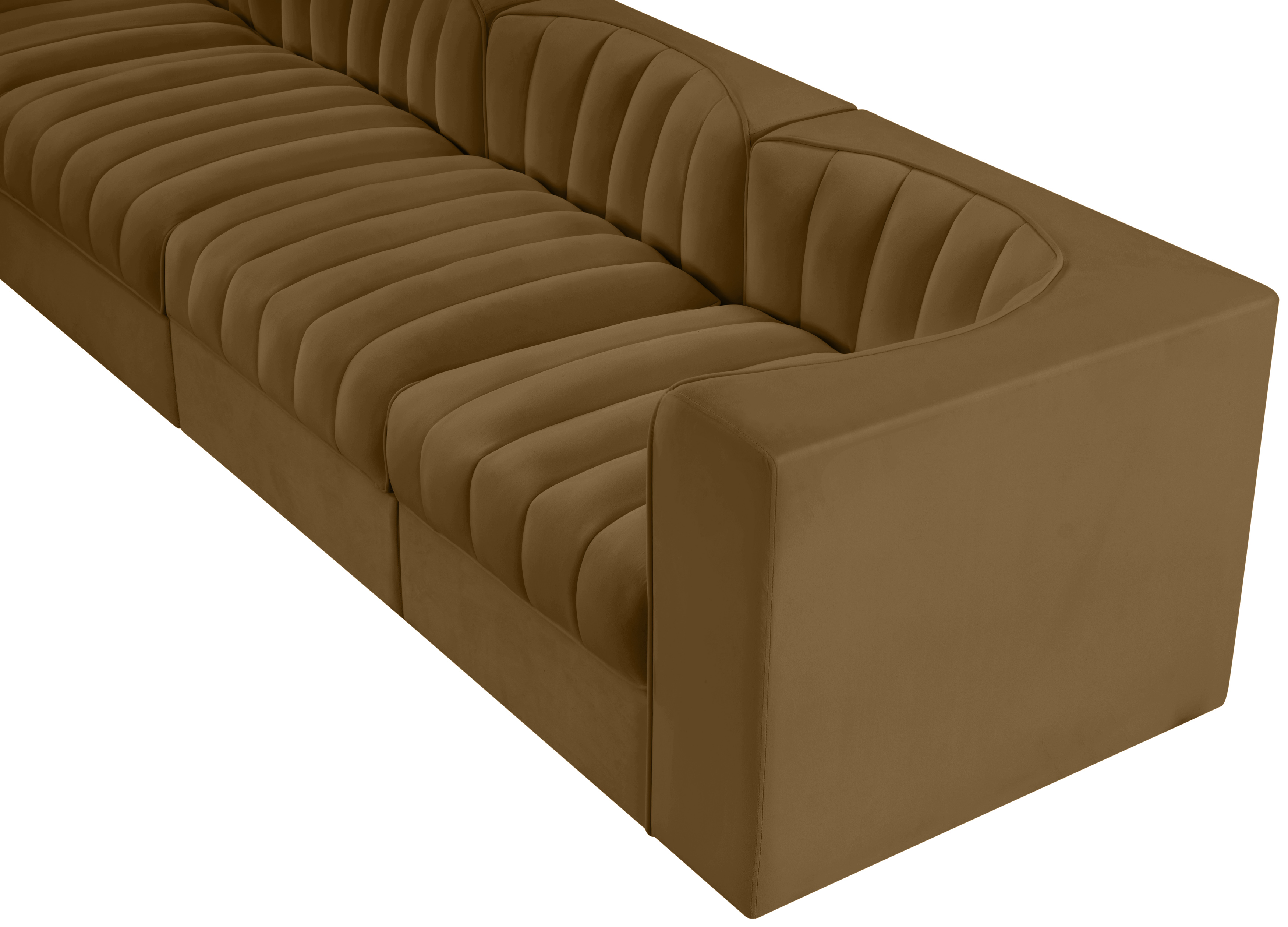Rummi 126-inch Velvet Performance Fabric Upholstered 4-Piece Modular Sofa