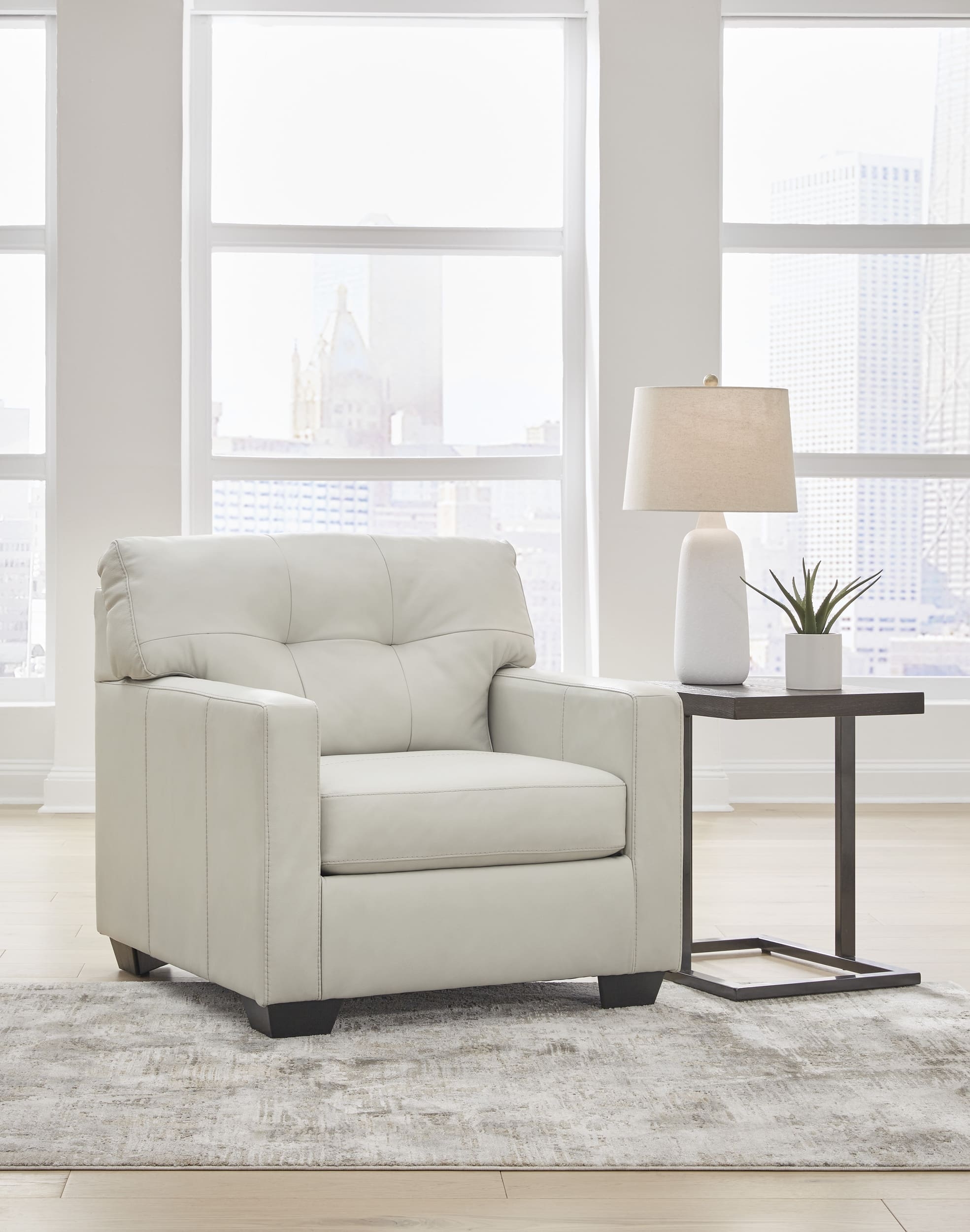 Belziani Leather Oversized Chair