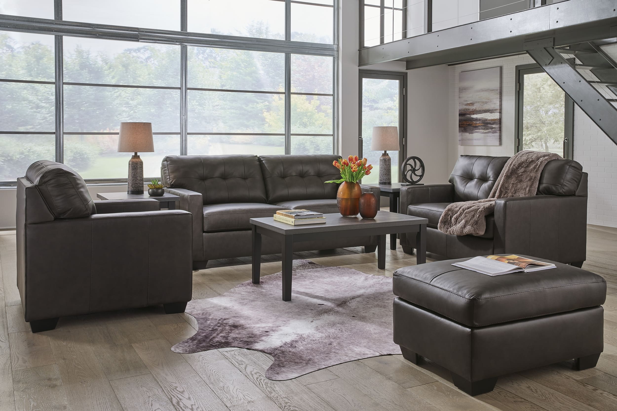 Belziani Leather Living Room Set