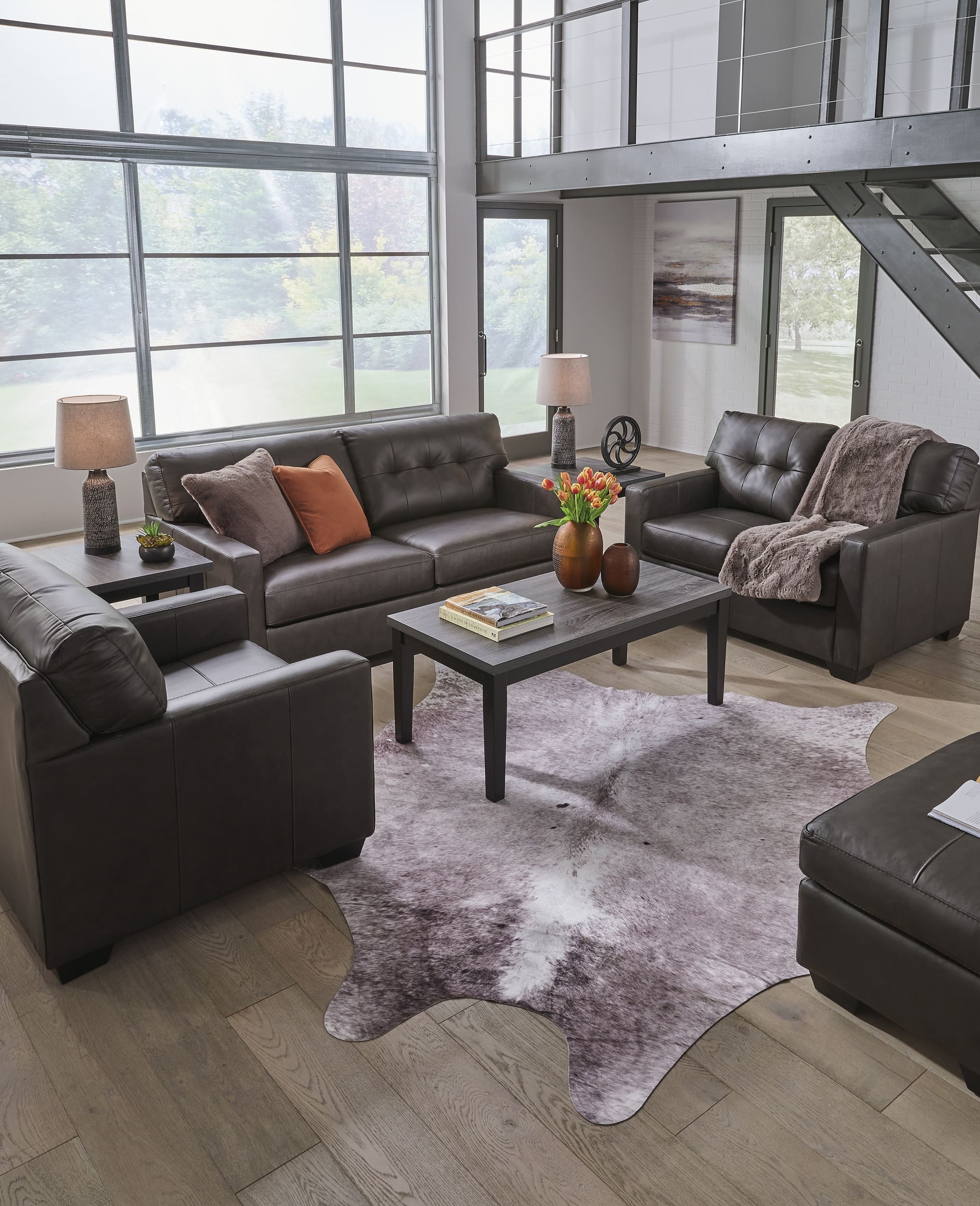Belziani Leather Oversized Chair