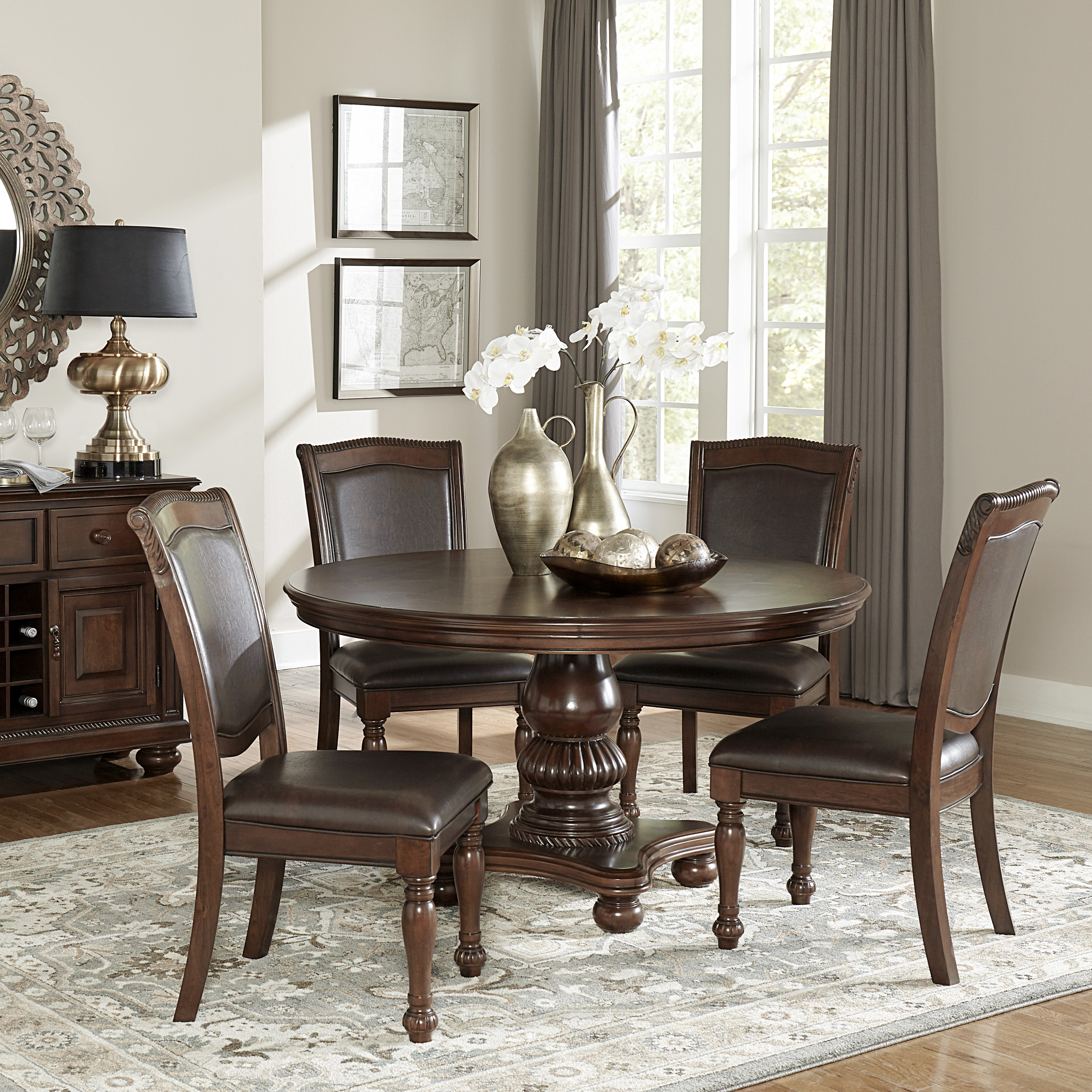 Lordsburg Round Wood Dining Room Set