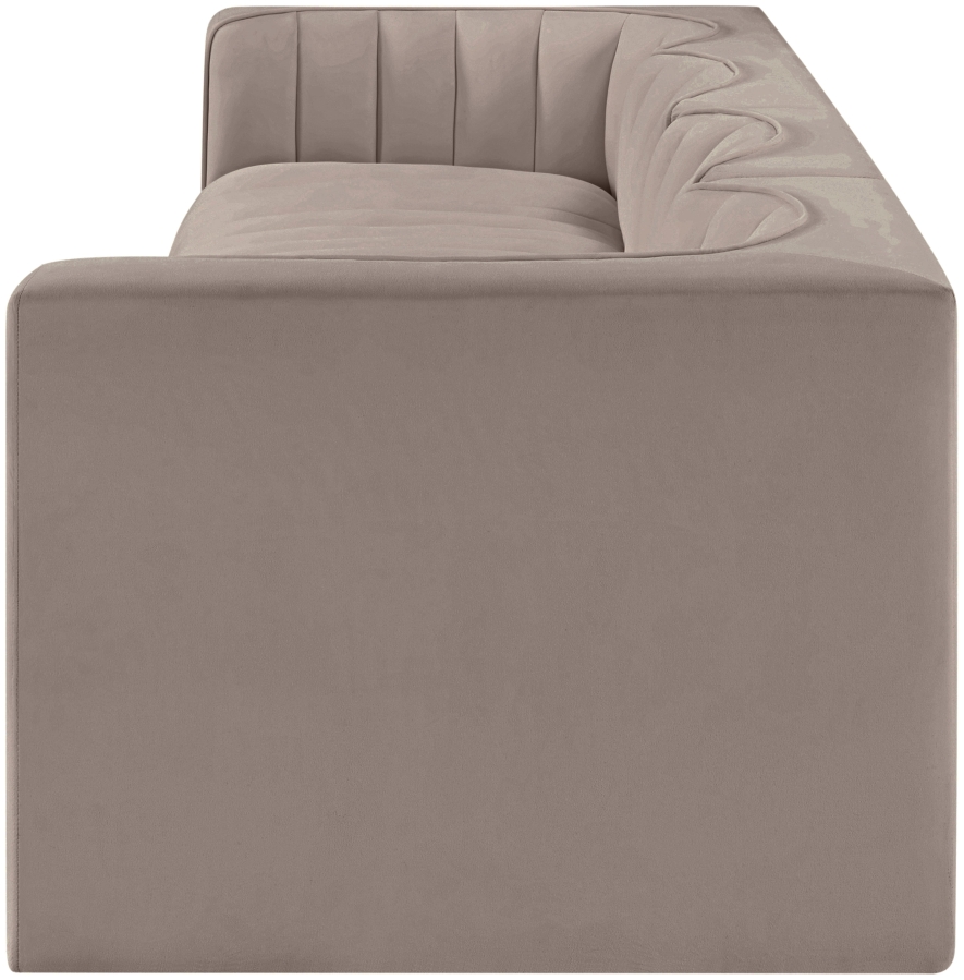 Rummi 126-inch Velvet Performance Fabric Upholstered 4-Piece Modular Sofa