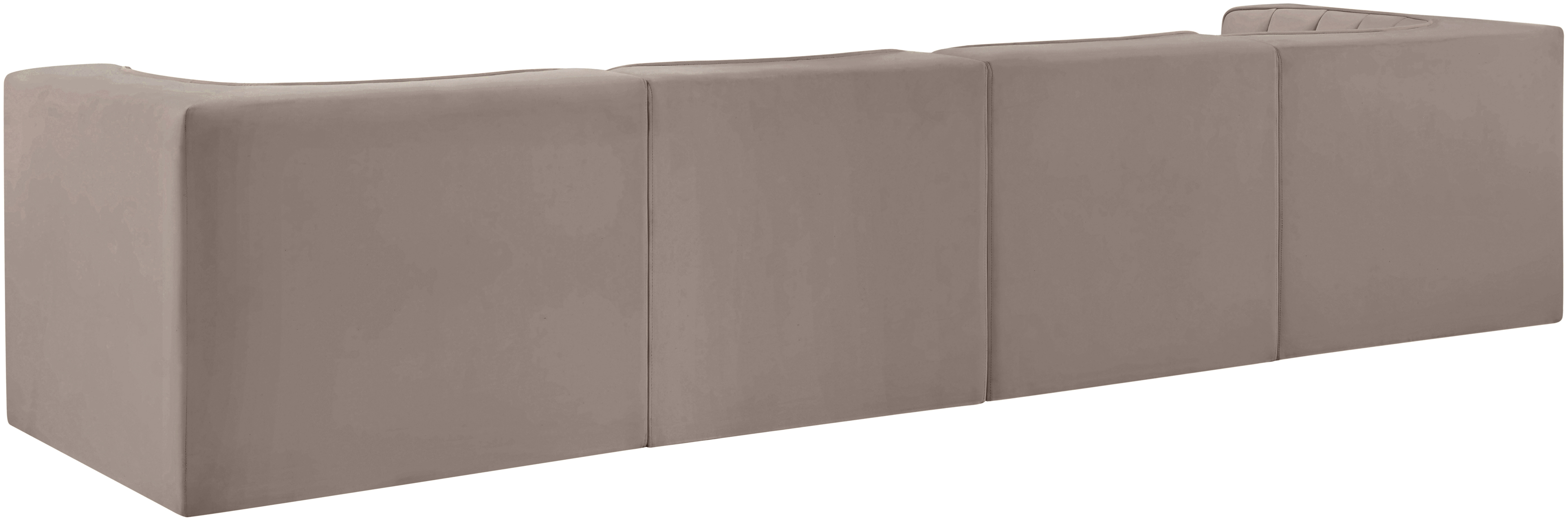 Rummi 126-inch Velvet Performance Fabric Upholstered 4-Piece Modular Sofa