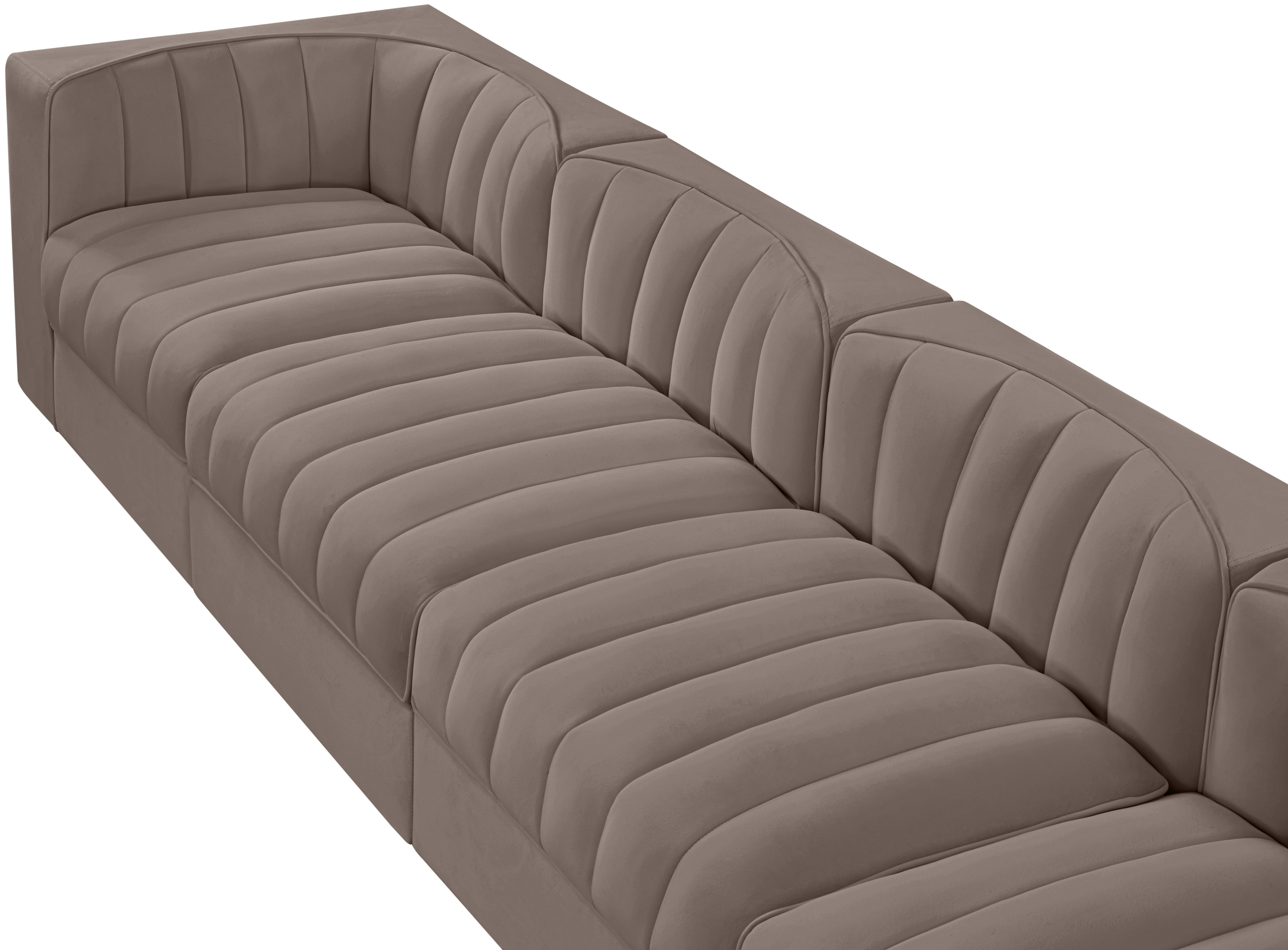 Rummi 126-inch Velvet Performance Fabric Upholstered 4-Piece Modular Sofa