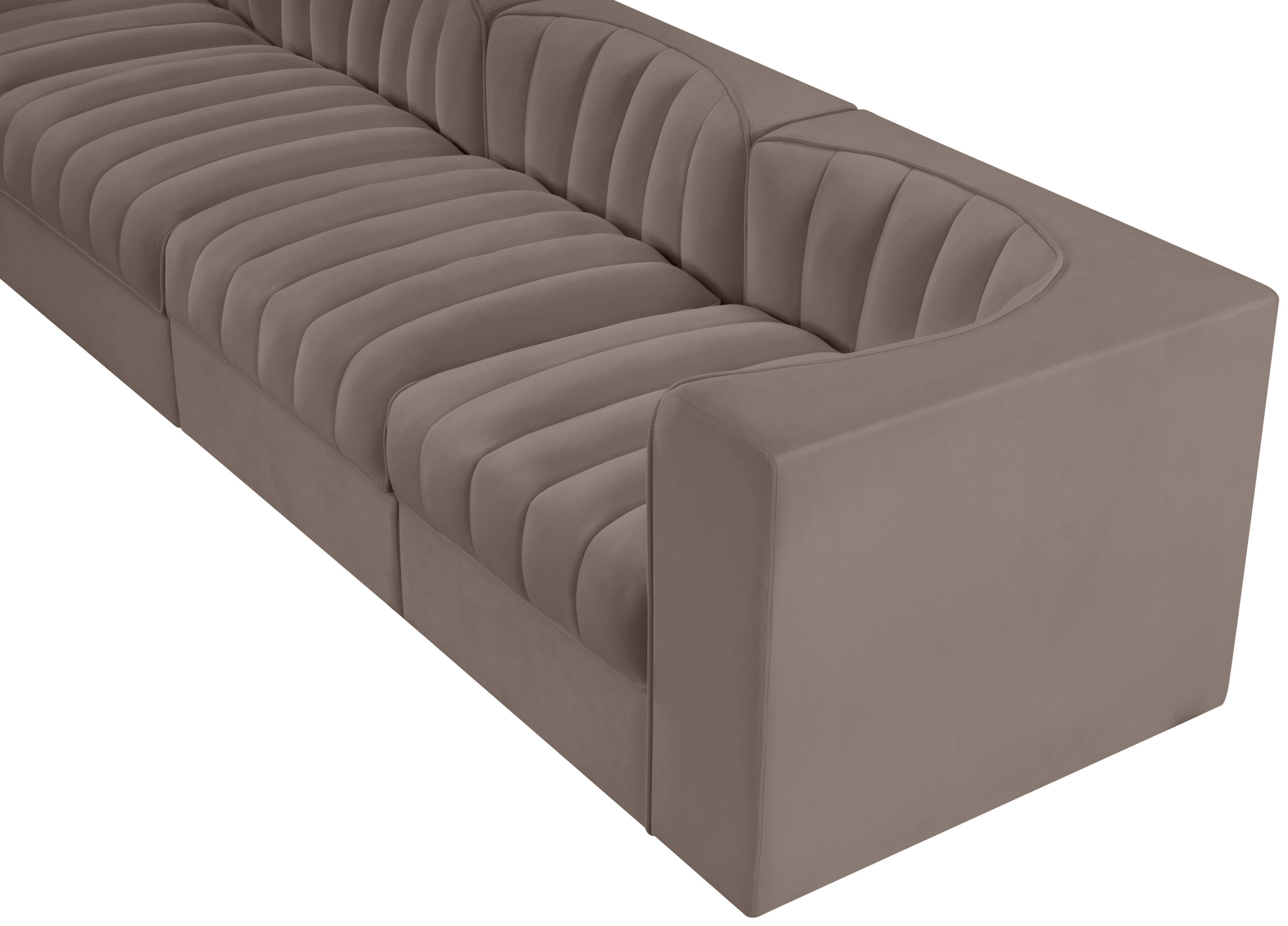 Rummi 126-inch Velvet Performance Fabric Upholstered 4-Piece Modular Sofa