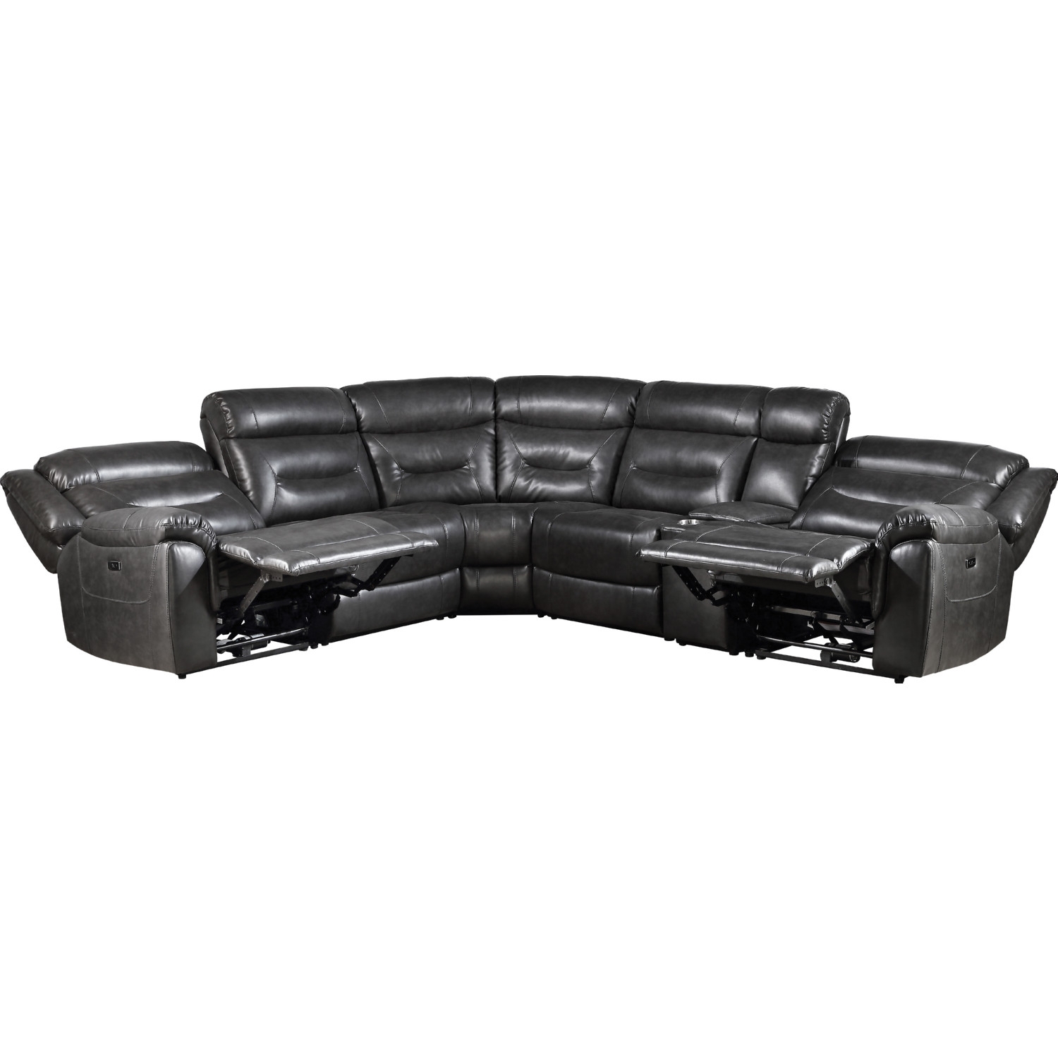 Imogen Leather-Aire Power Motion L-Shaped Sectional Sofa w/USB