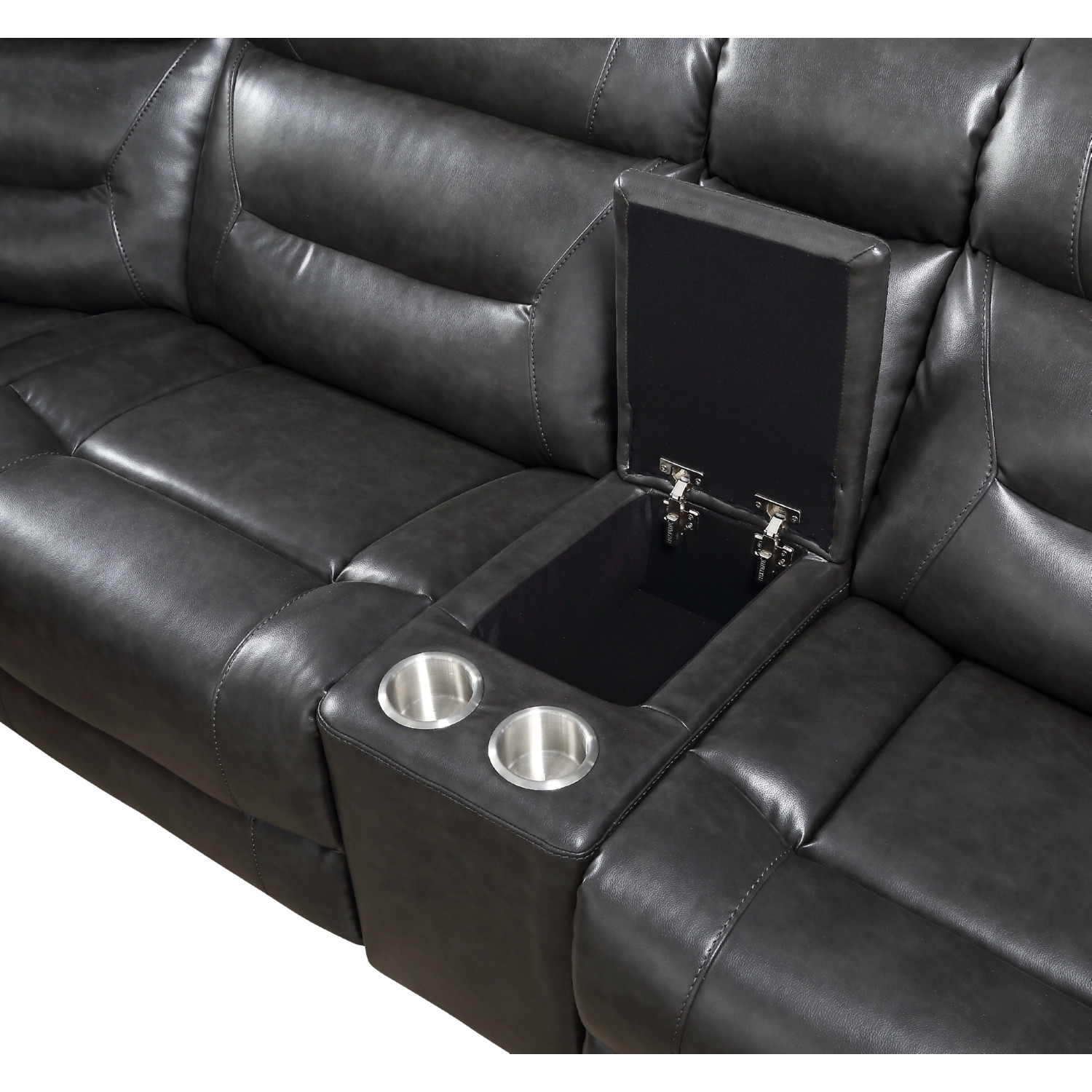 Imogen Leather-Aire Power Motion L-Shaped Sectional Sofa w/USB