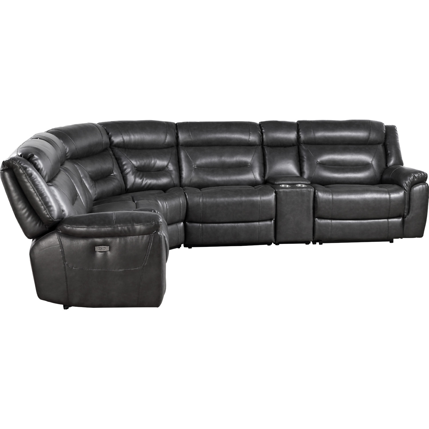 Imogen Leather-Aire Power Motion L-Shaped Sectional Sofa w/USB