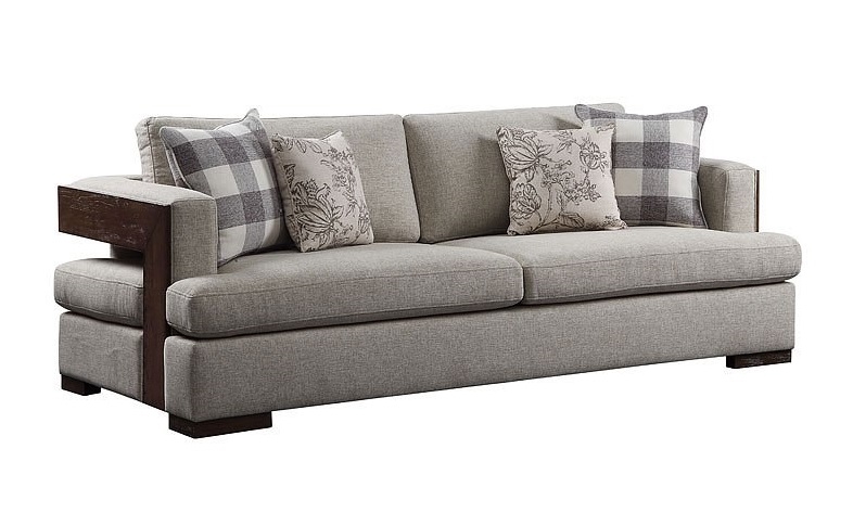 Niamey Fabric/Wood Living Room Set
