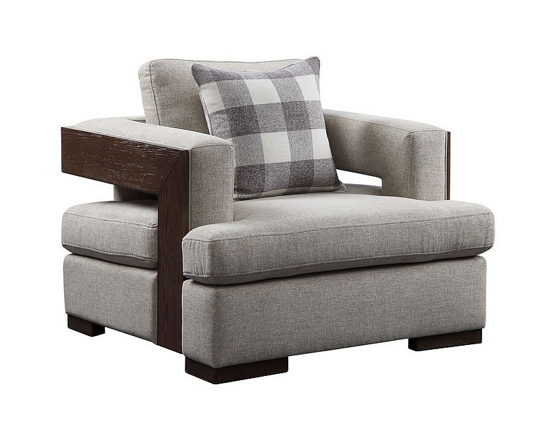Niamey Fabric/Wood Living Room Set