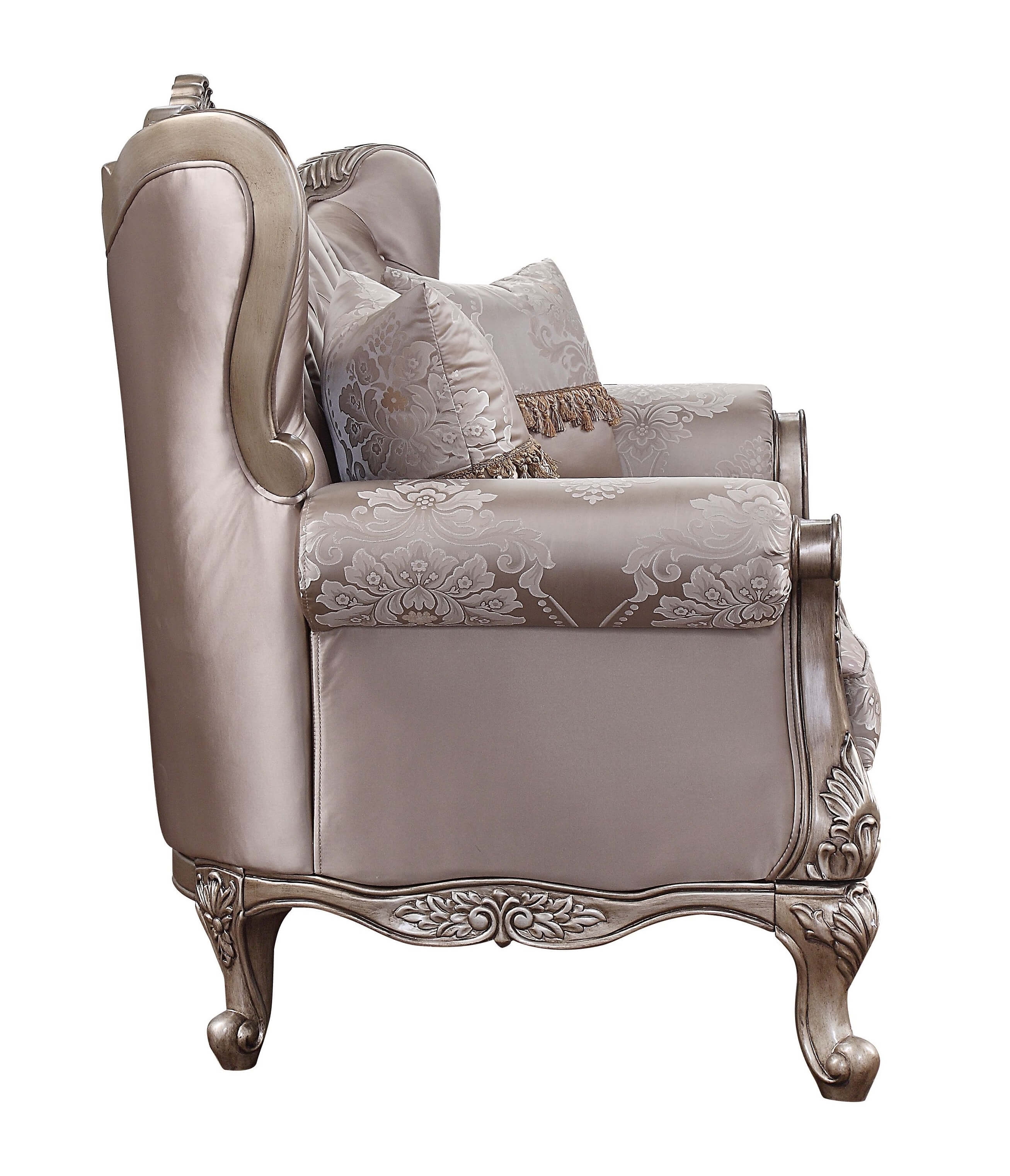 Jayceon Fabric Tufted Loveseat w/Pillows