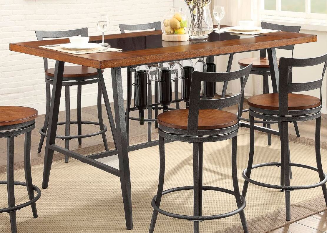 Selbyville Transitional Rectangular Wood Counter Height Table by Homelegance