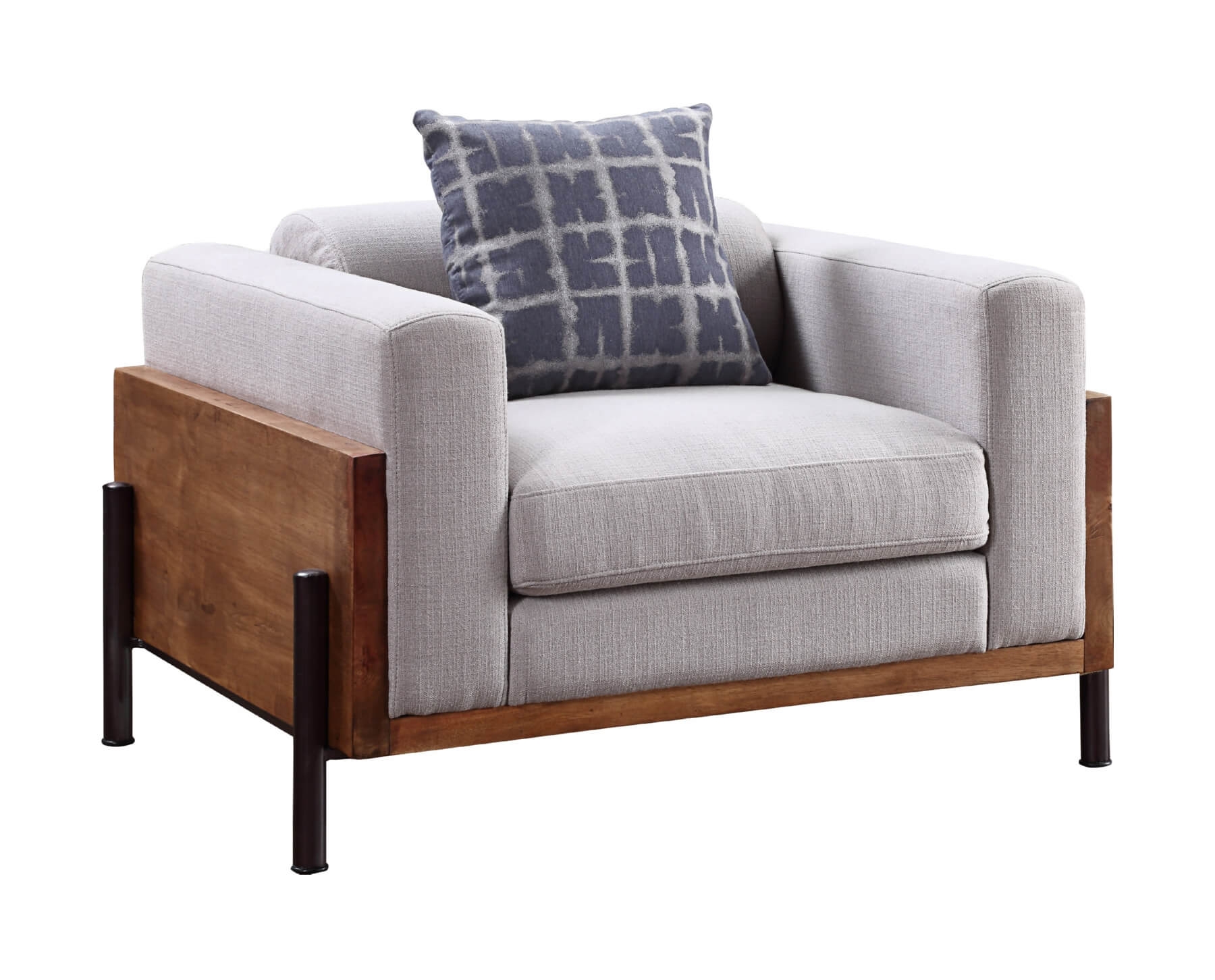 Acme Furniture Pelton Sofas, Fabric & Walnut single sofa 