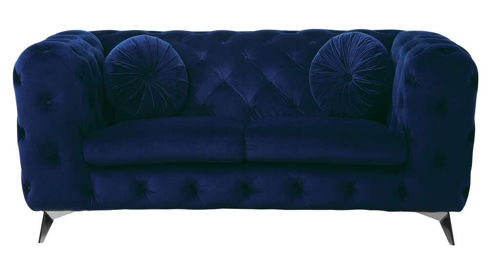 Atronia Vintage Button Tufted Fabric Loveseat