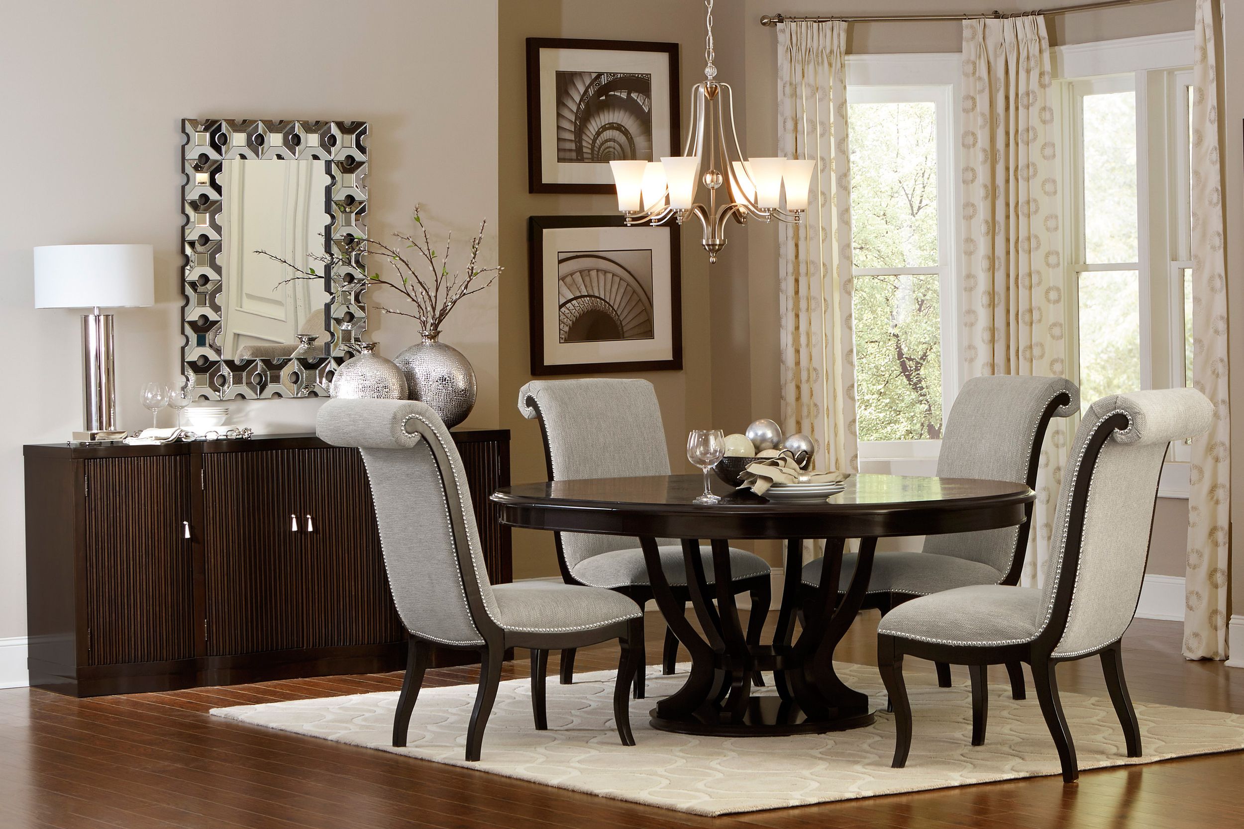Savion Wood Server with 4 Doors