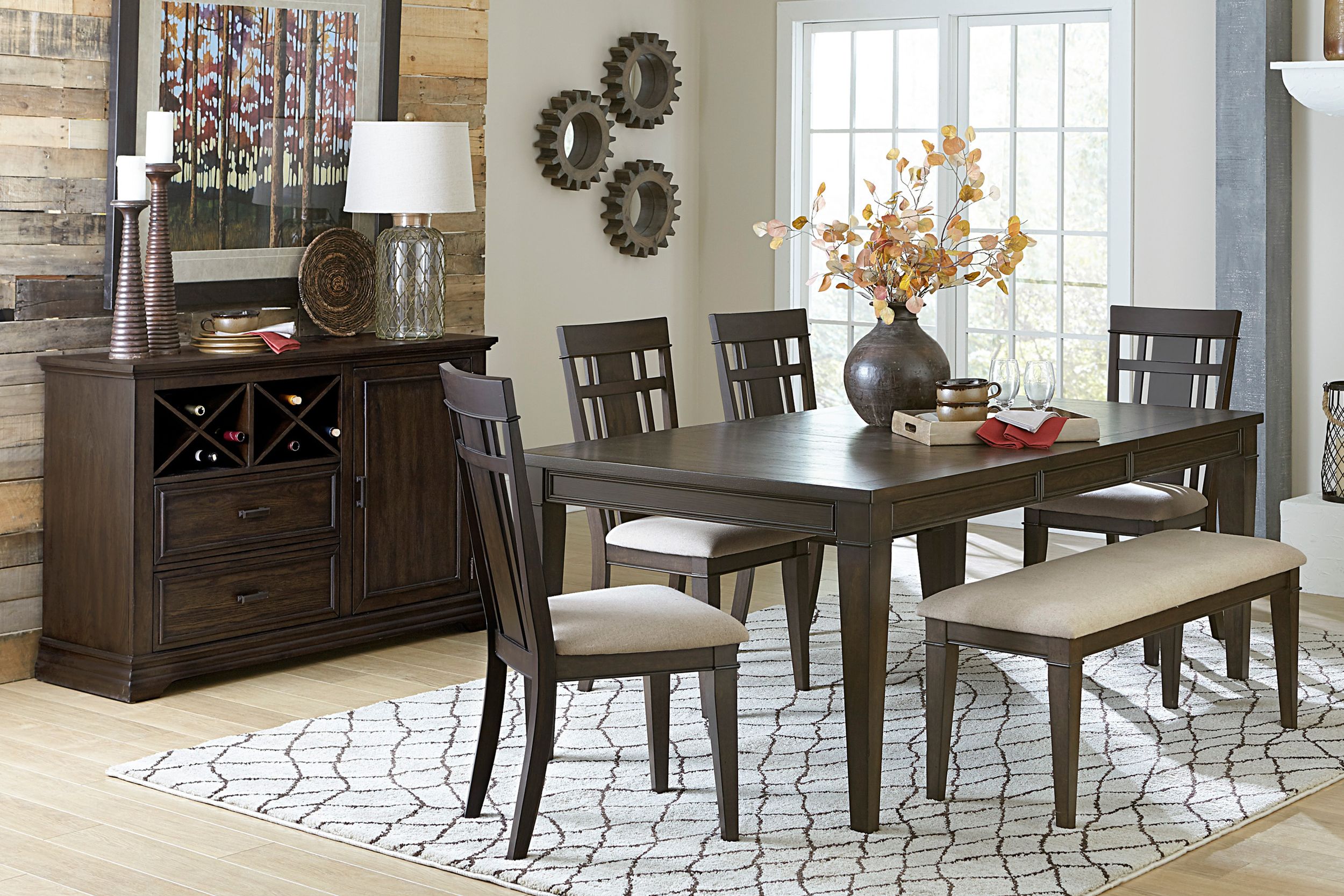Makah Wood/Fabric Dining Bench