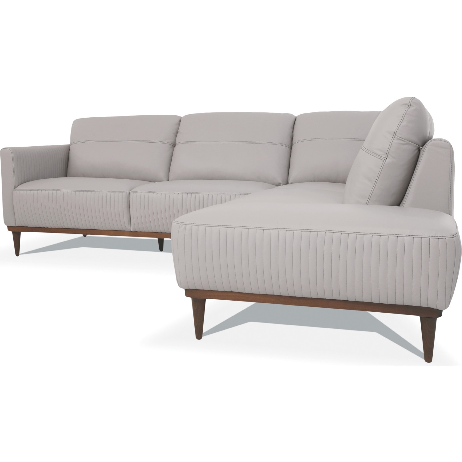 Tampa Leather L-Shaped Sectional Sofa w/Right Facing Chaise