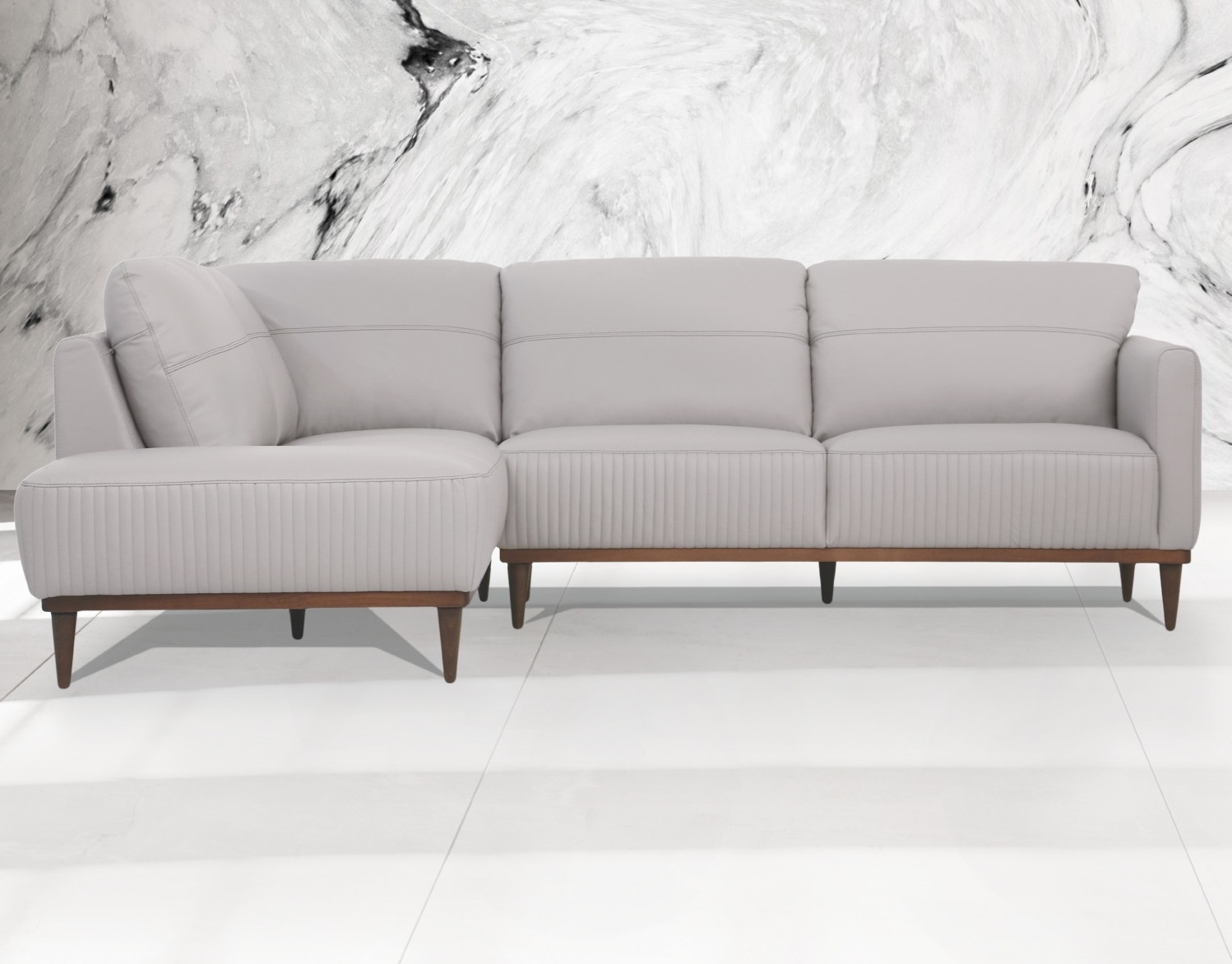 Tampa Leather L-Shaped Sectional Sofa