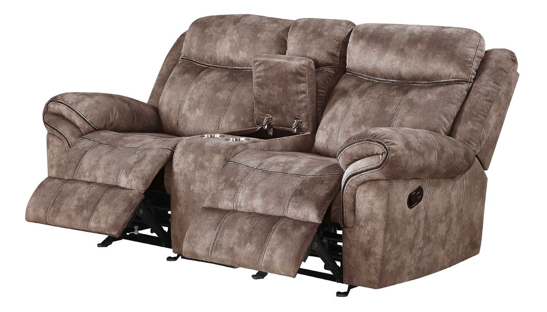 Zubaida Velvet Loveseat w/USB Dock & Console