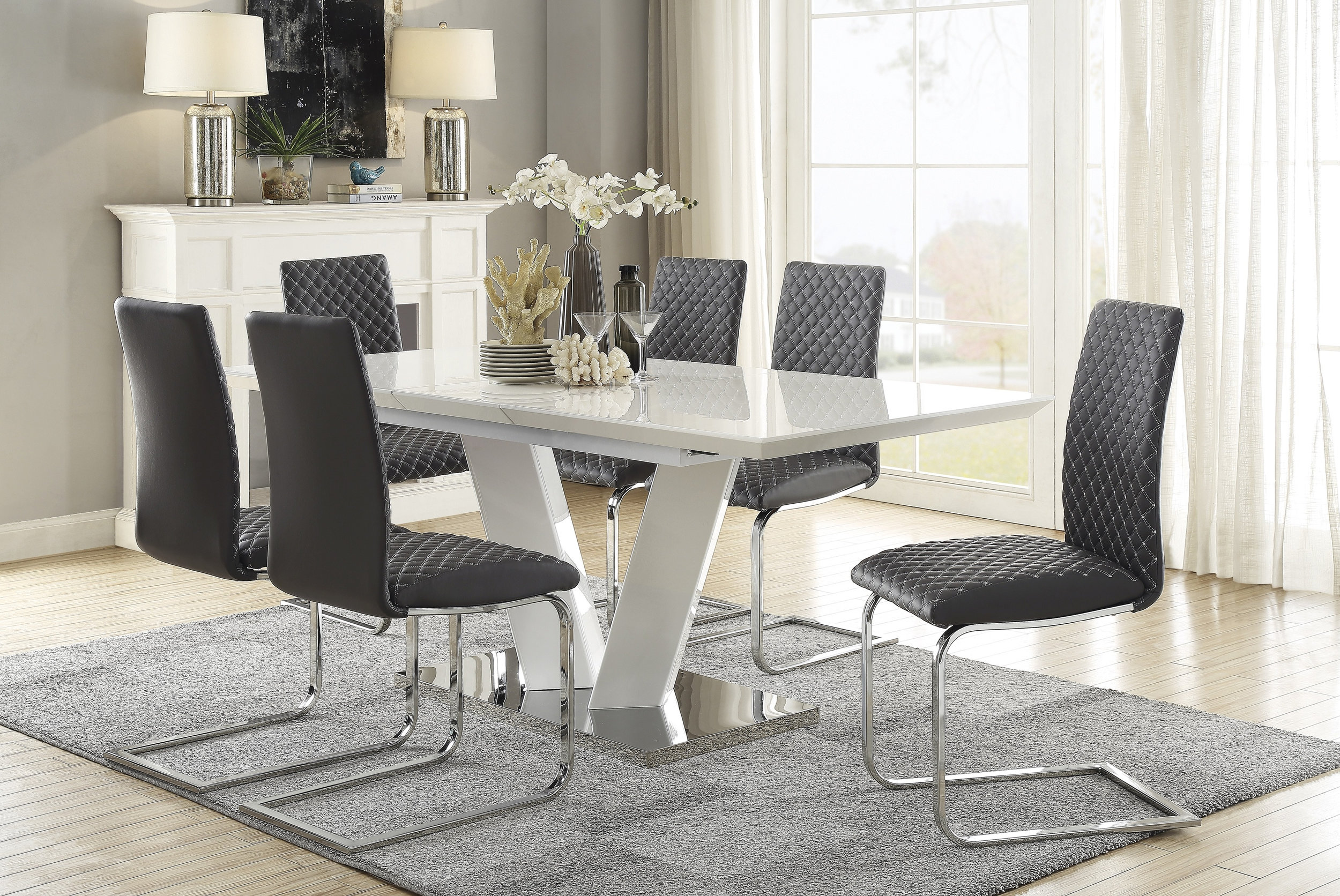 Yannis Rectangular Extendable Wood/Metal Dining Table