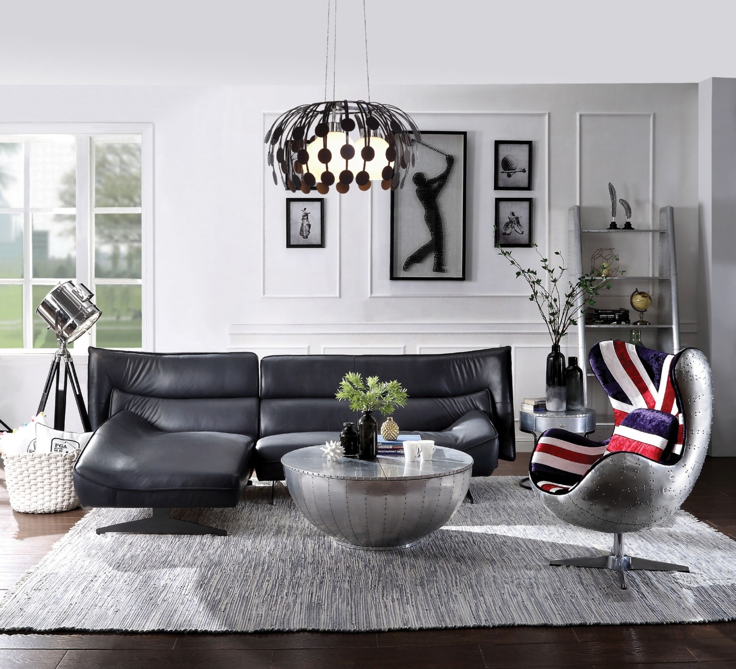 Maeko Top Grain Leather L-Shaped Sectional Sofa
