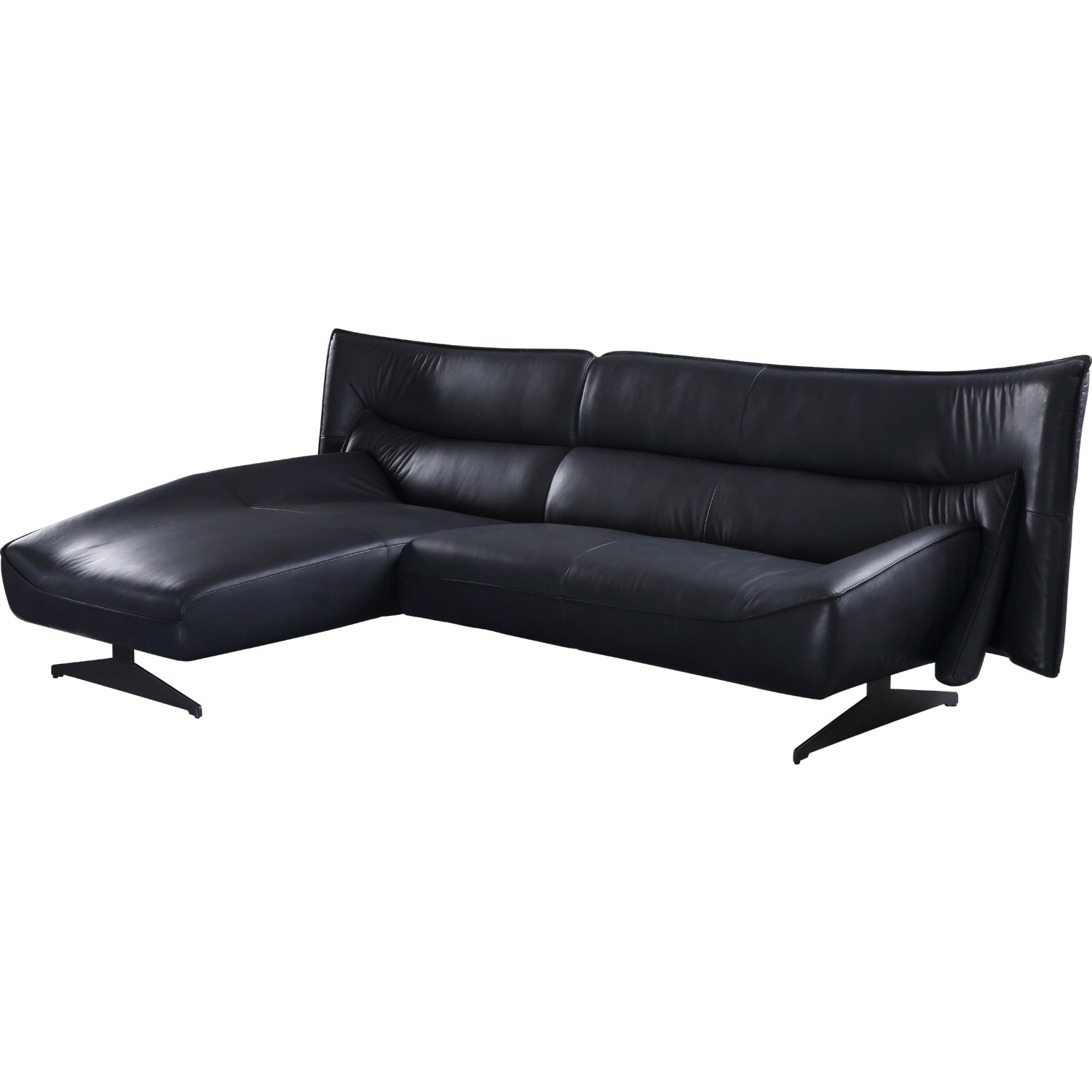 Maeko Top Grain Leather L-Shaped Sectional Sofa