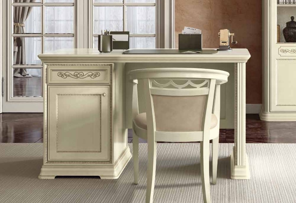 Torriani 55" Wood Writing Desk w/Door & Drawer