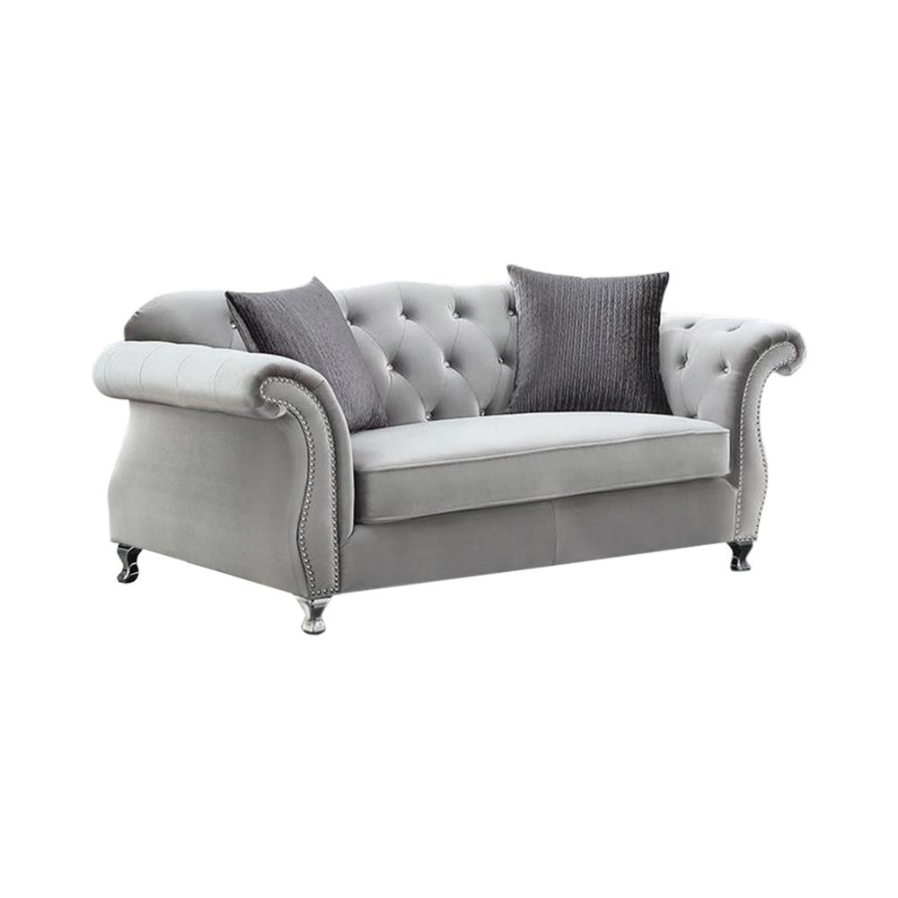 Frostine Button Tufted Velvet Living Room Set