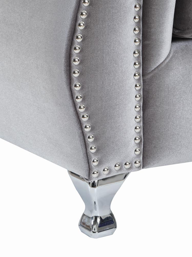 Frostine Button Tufted Velvet Chair