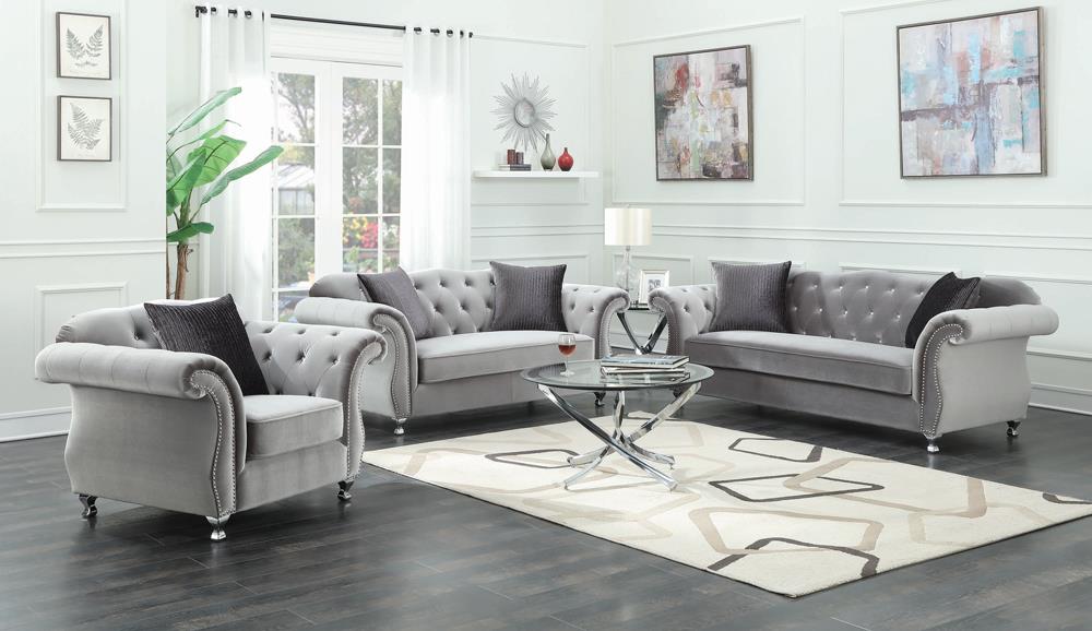 Frostine Button Tufted Velvet Chair