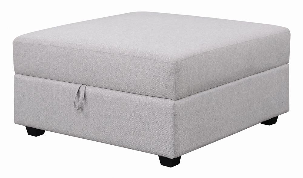 Cambria Fabric Square Storage Ottoman