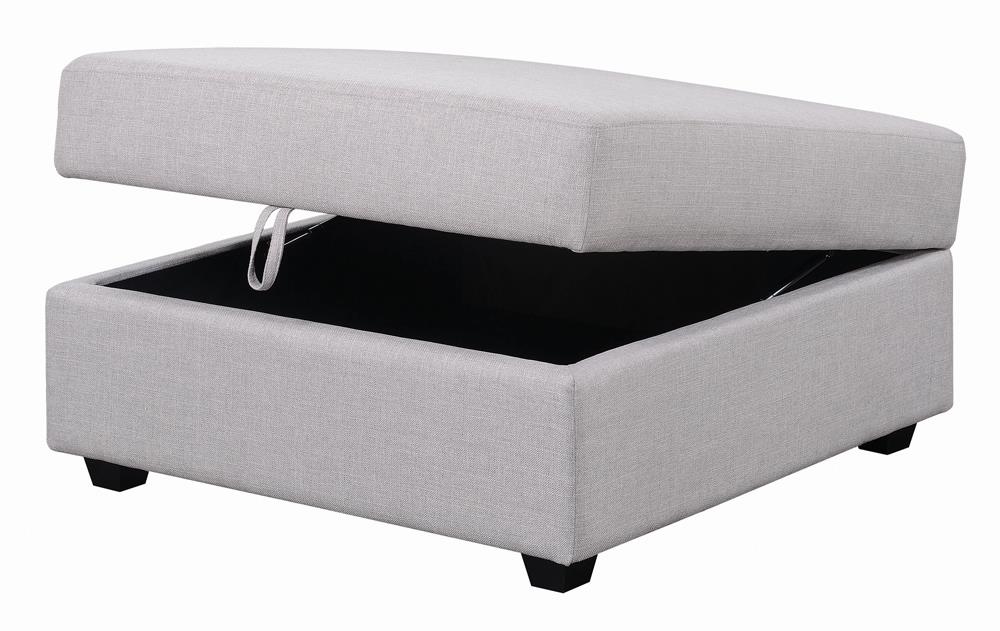 Cambria Fabric Square Storage Ottoman