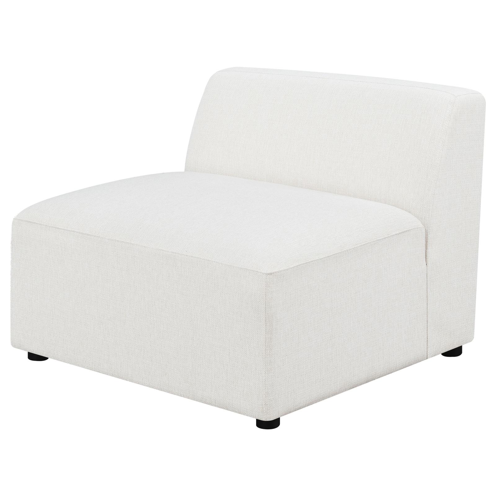 Freddie Fabric Tight Back Armless Chair Pearl