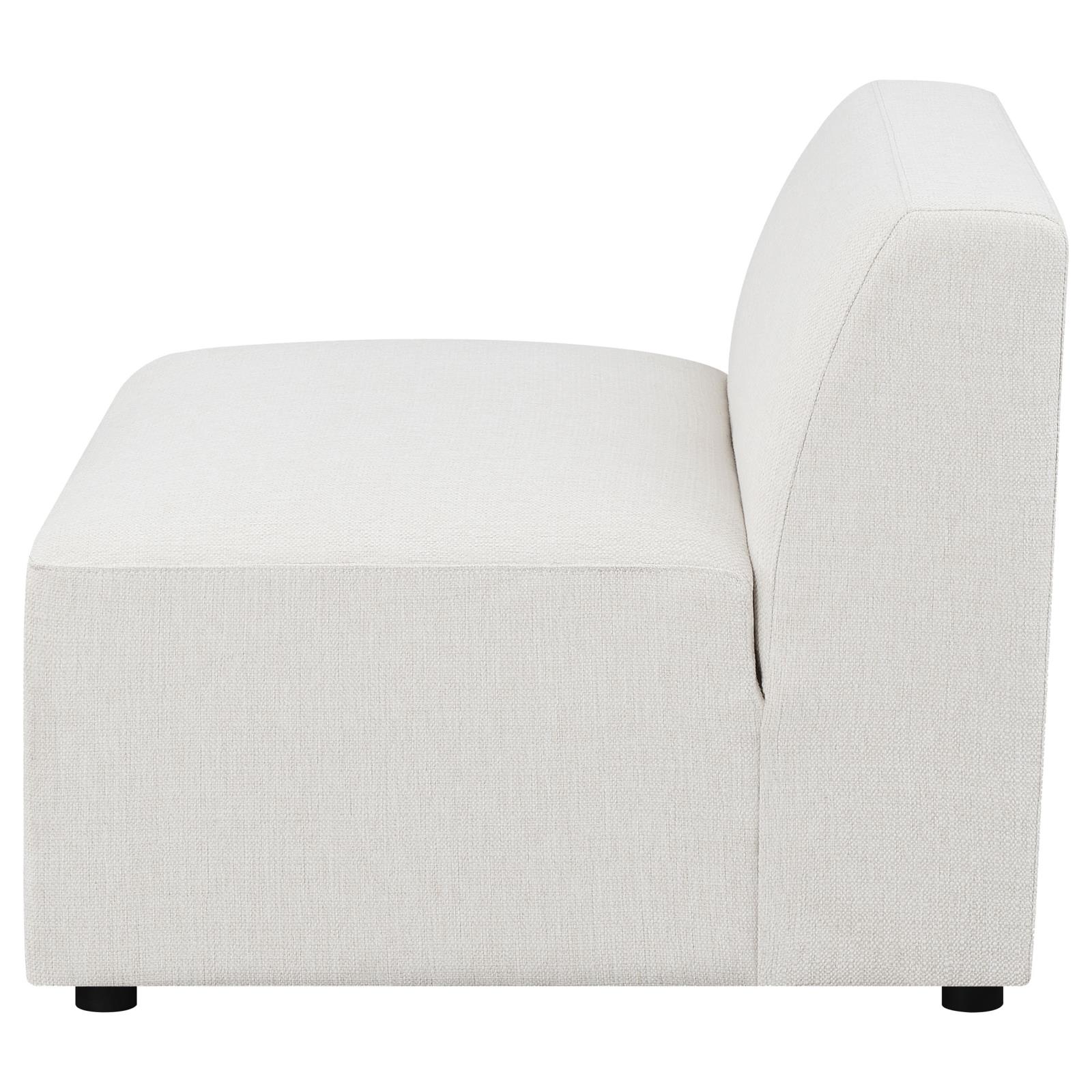 Freddie Fabric Tight Back Armless Chair Pearl