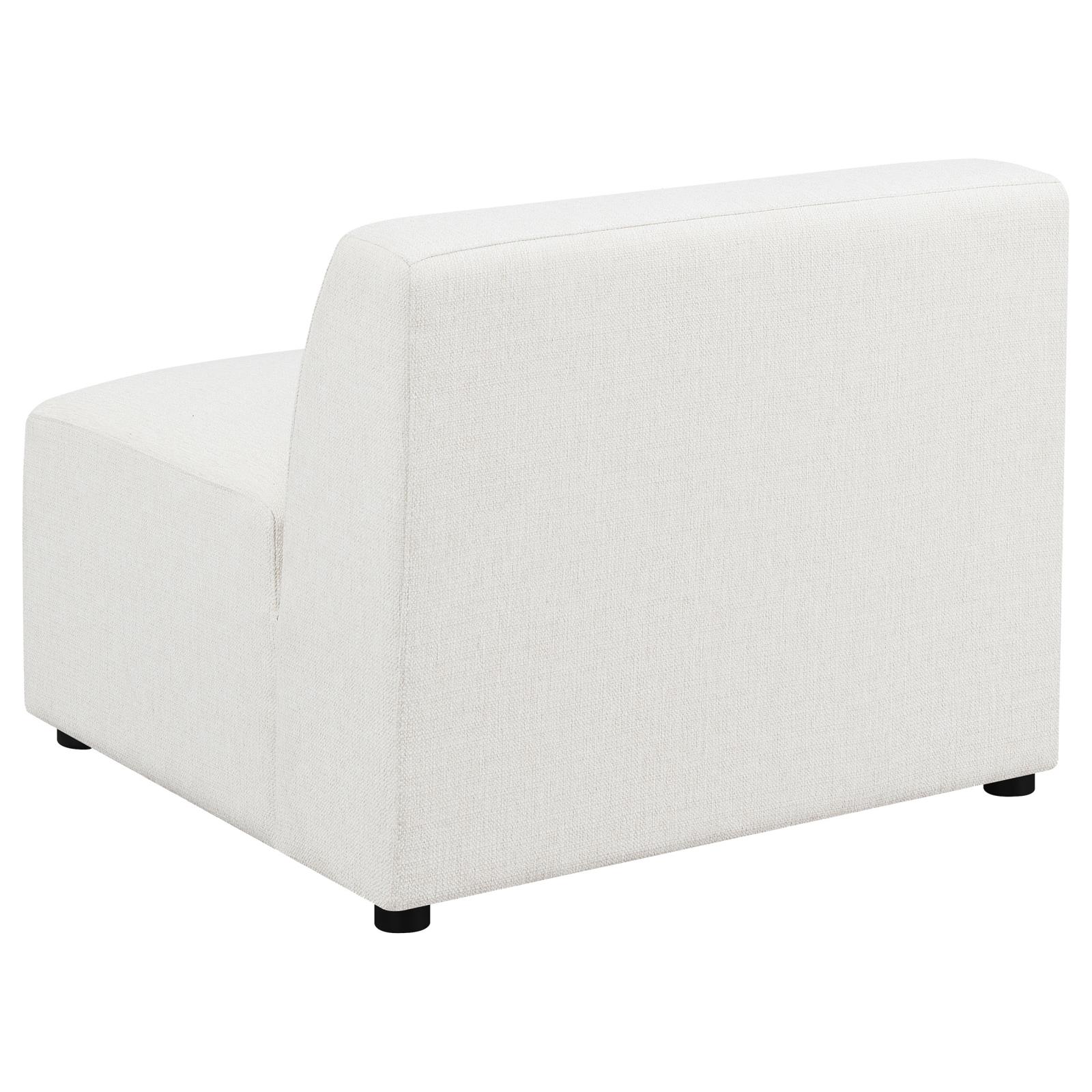 Freddie Fabric Tight Back Armless Chair Pearl