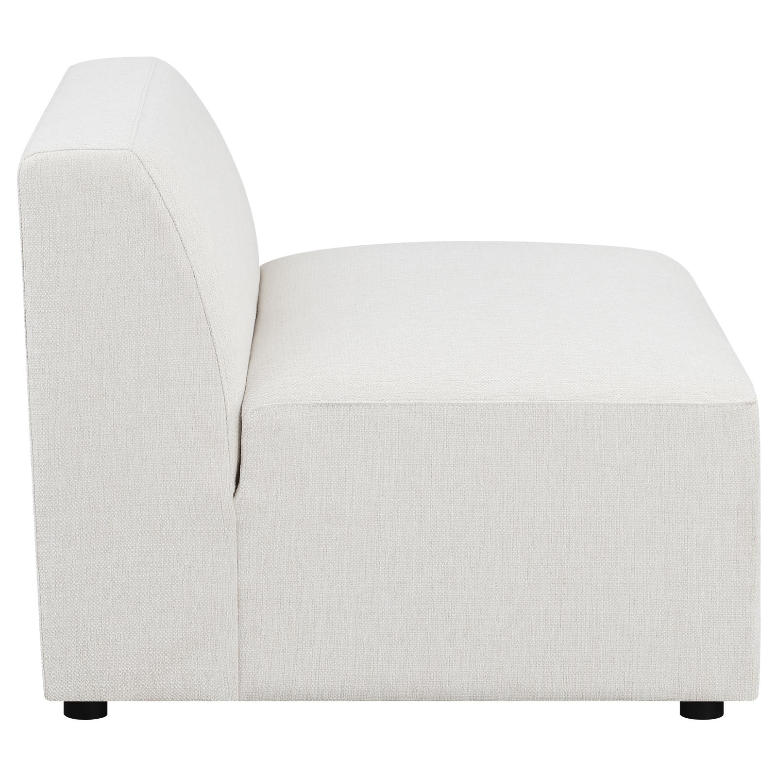 Freddie Fabric Tight Back Armless Chair Pearl