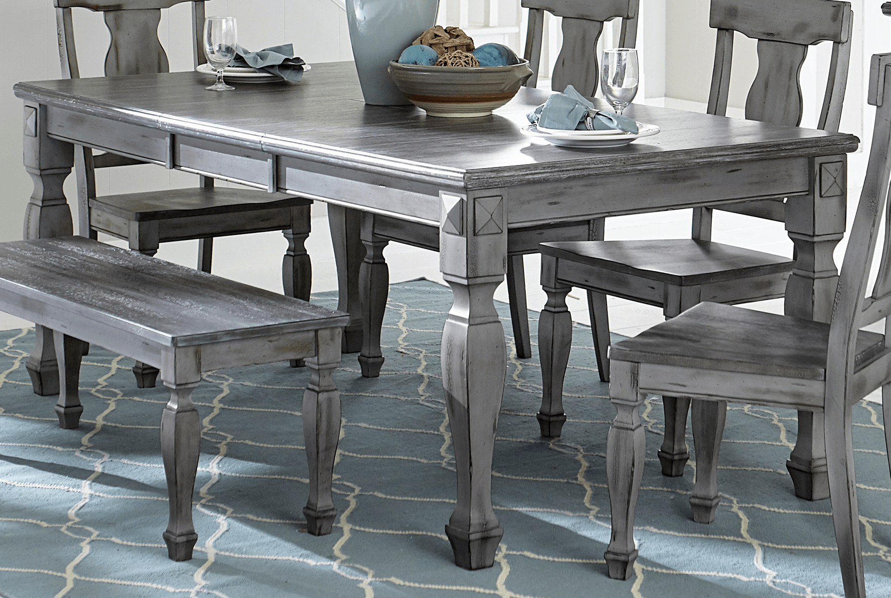 Fulbright Country Rectangular Wood Extendable Dining Table by Homelegance