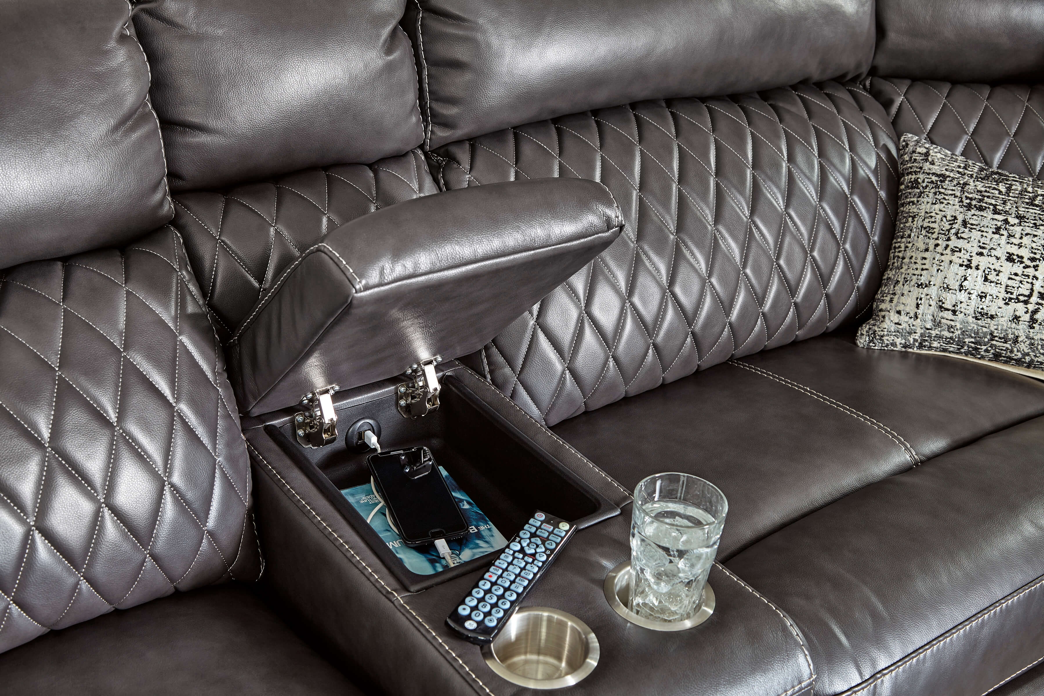 Samperstone 6-Piece Polyester Power Reclining Sectional Sofa