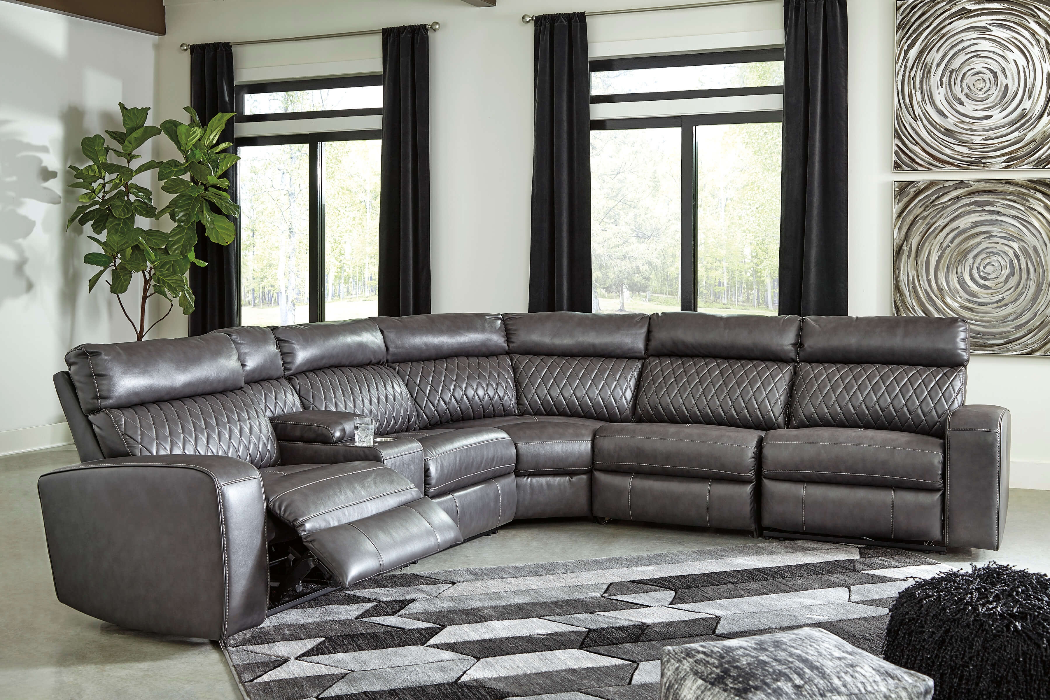 Samperstone 6-Piece Polyester Power Reclining Sectional Sofa