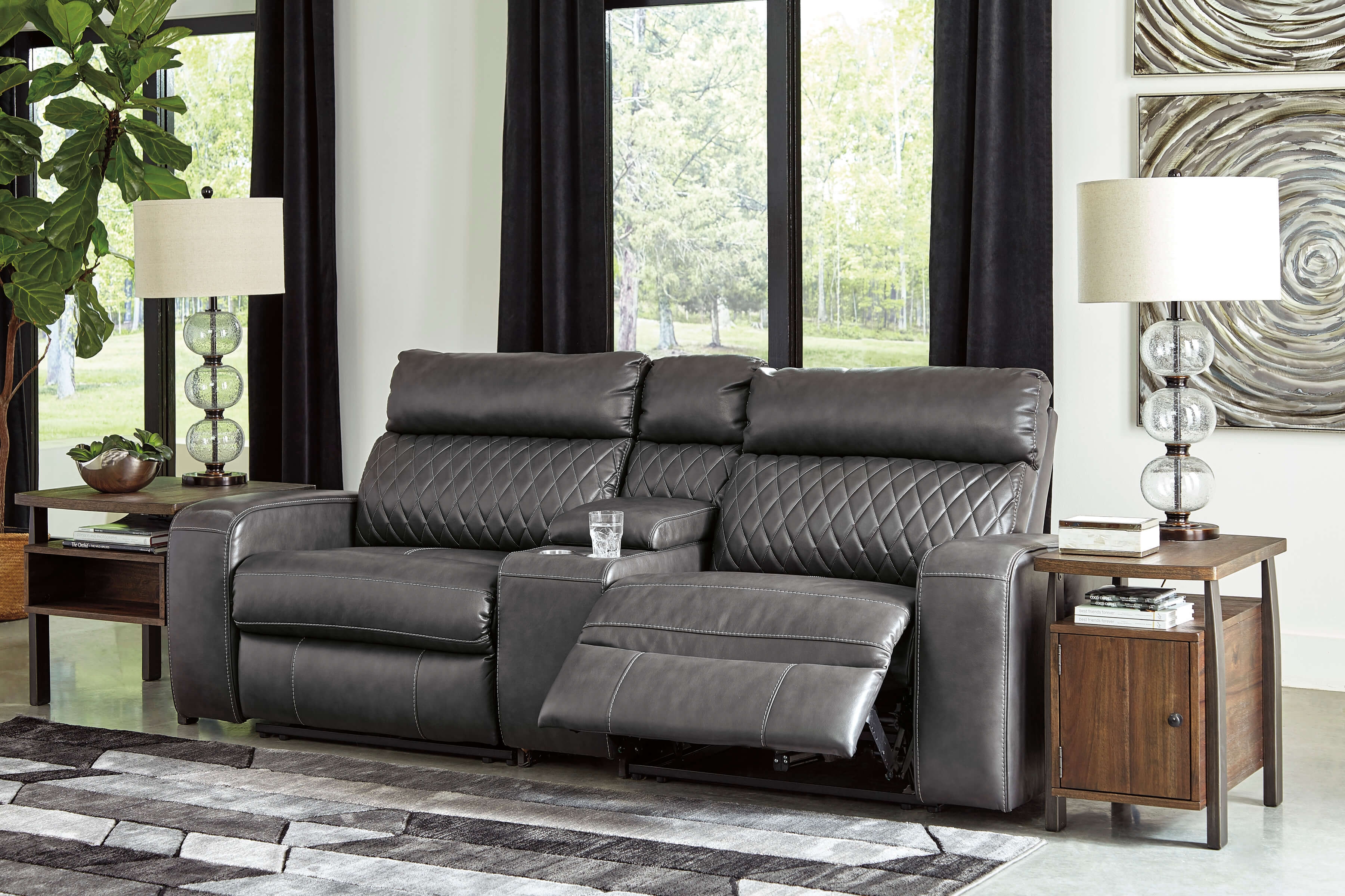 Samperstone Power Reclining Sectional Loveseat