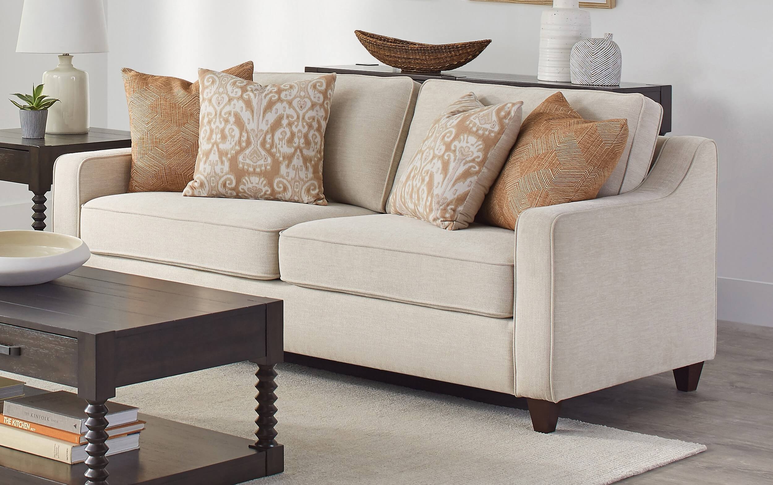 Christine Chenille Fabric Cushion Back Sofa