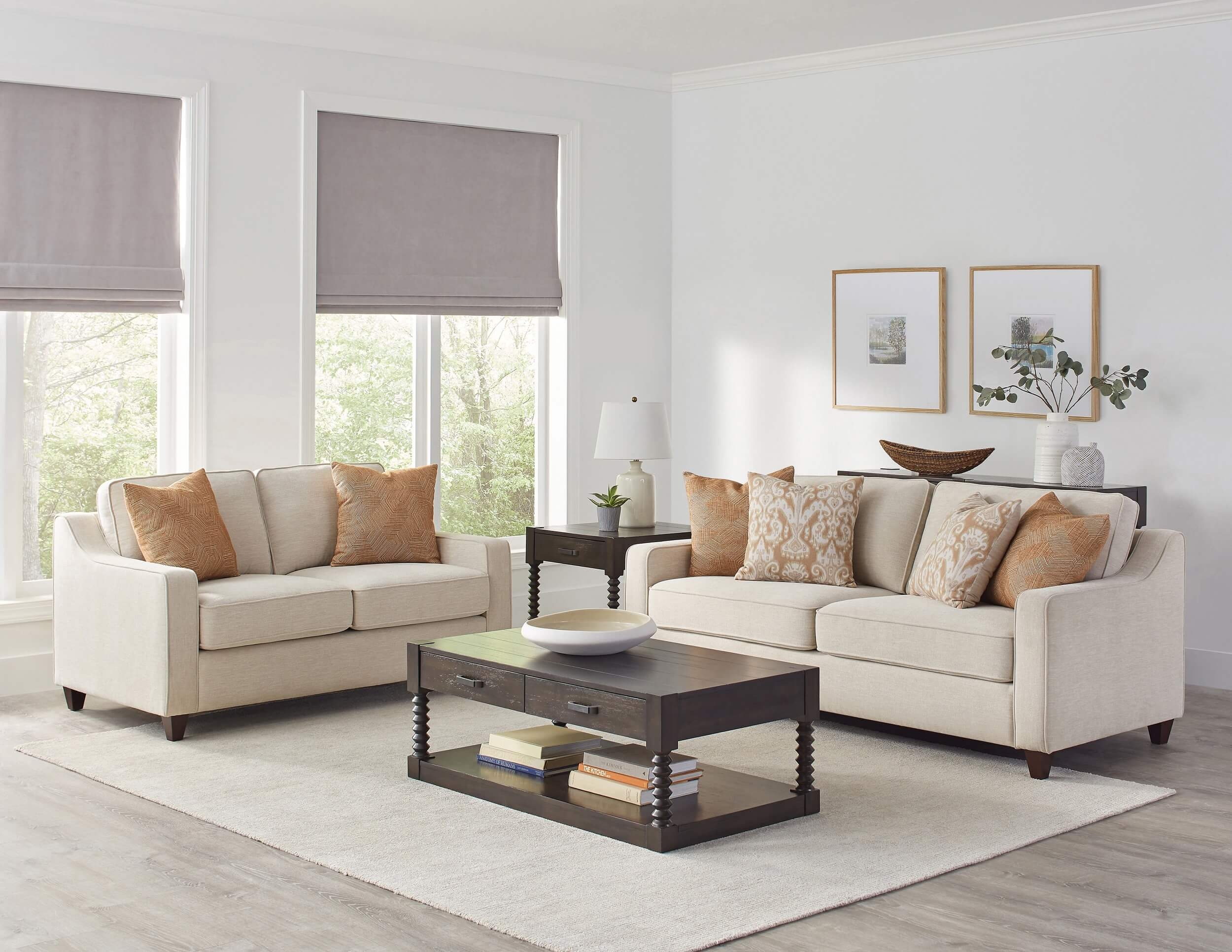 Christine Chenille Fabric Cushion Back Sofa