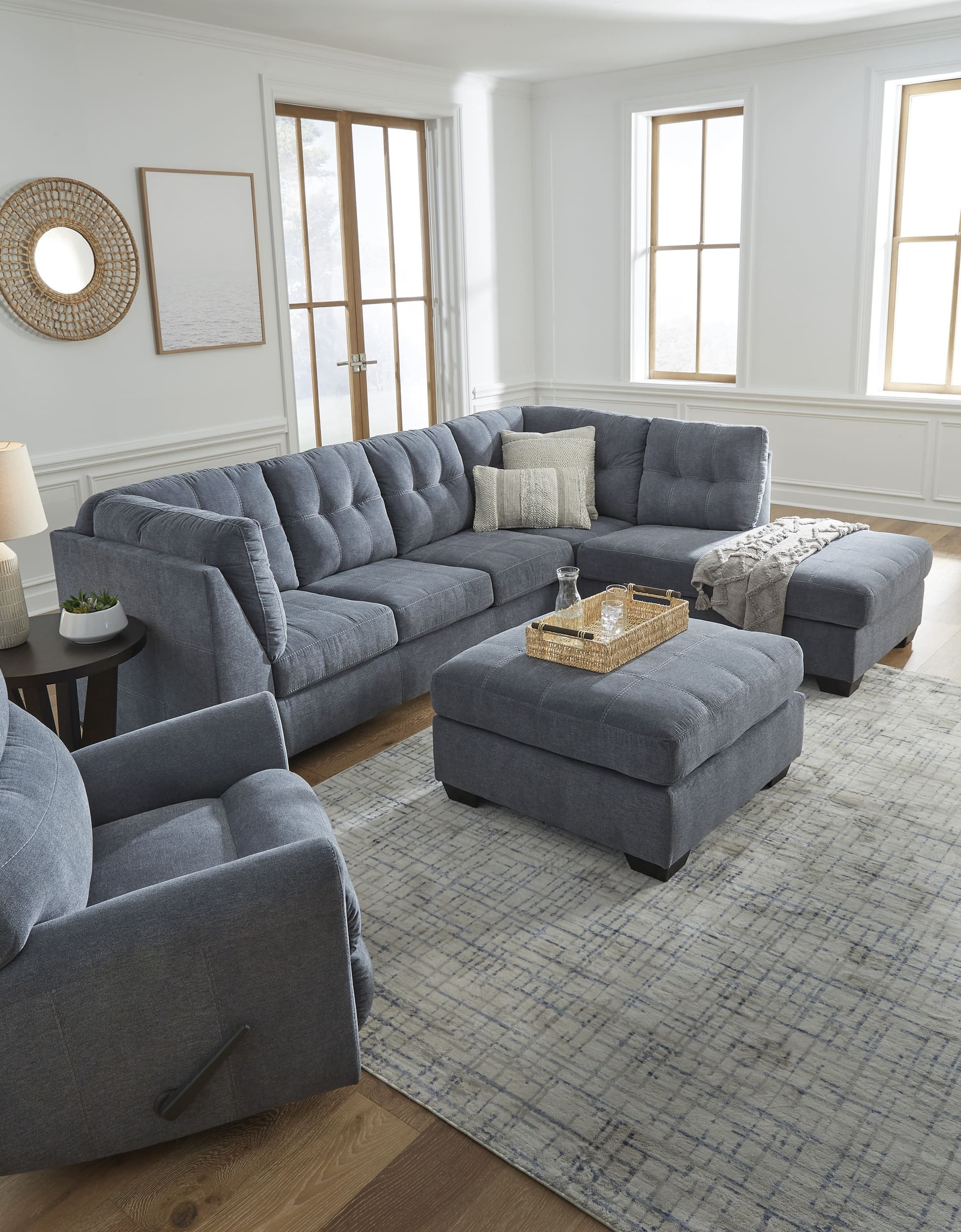 Marleton Polyester Oversized Accent Ottoman