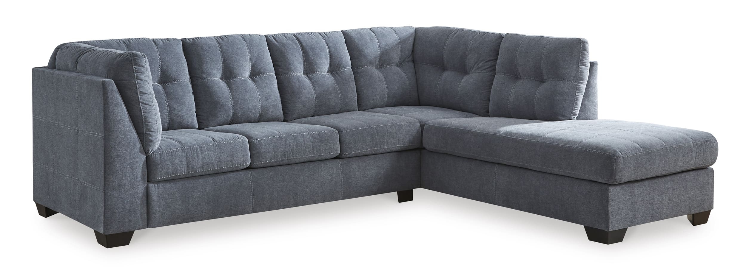 Marleton 2-Piece Polyester L-Shaped Sectional Sofa w/Right Arm Chaise Facing