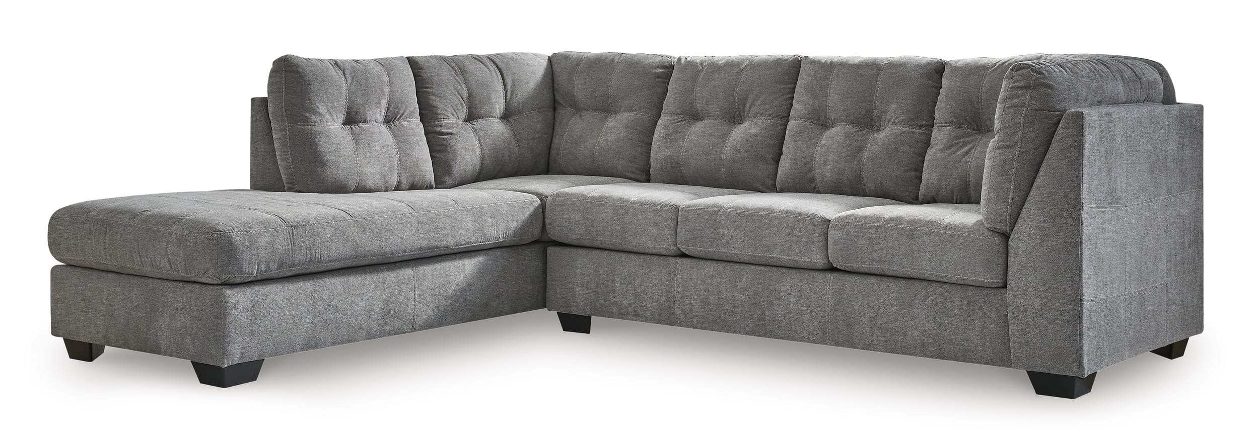 Marleton 2-Piece Polyester L-Shaped Sectional Sofa w/Left Arm Chaise Facing